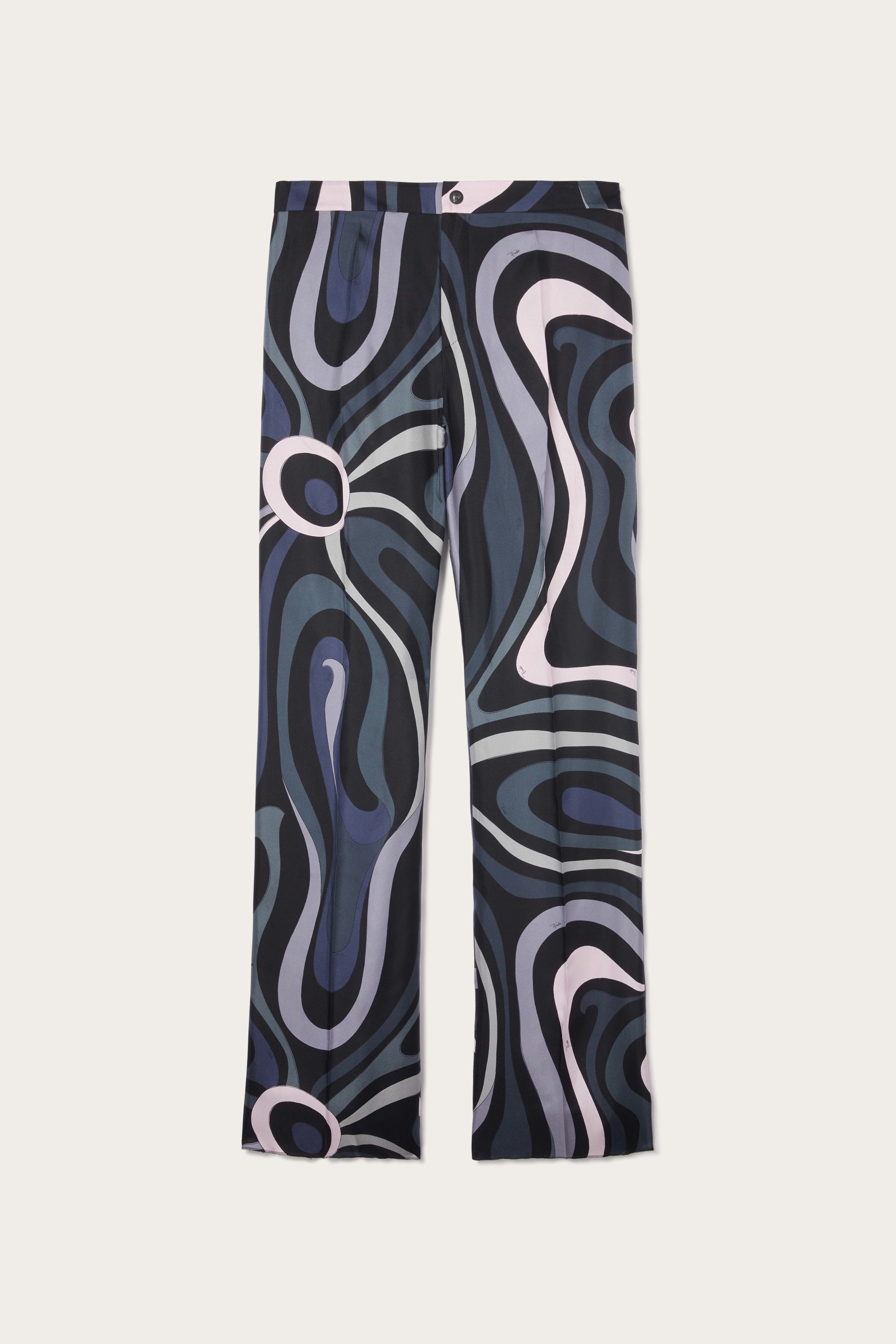 Emilio Pucci Pants Shorts pantalon soie noir rose S Marmo