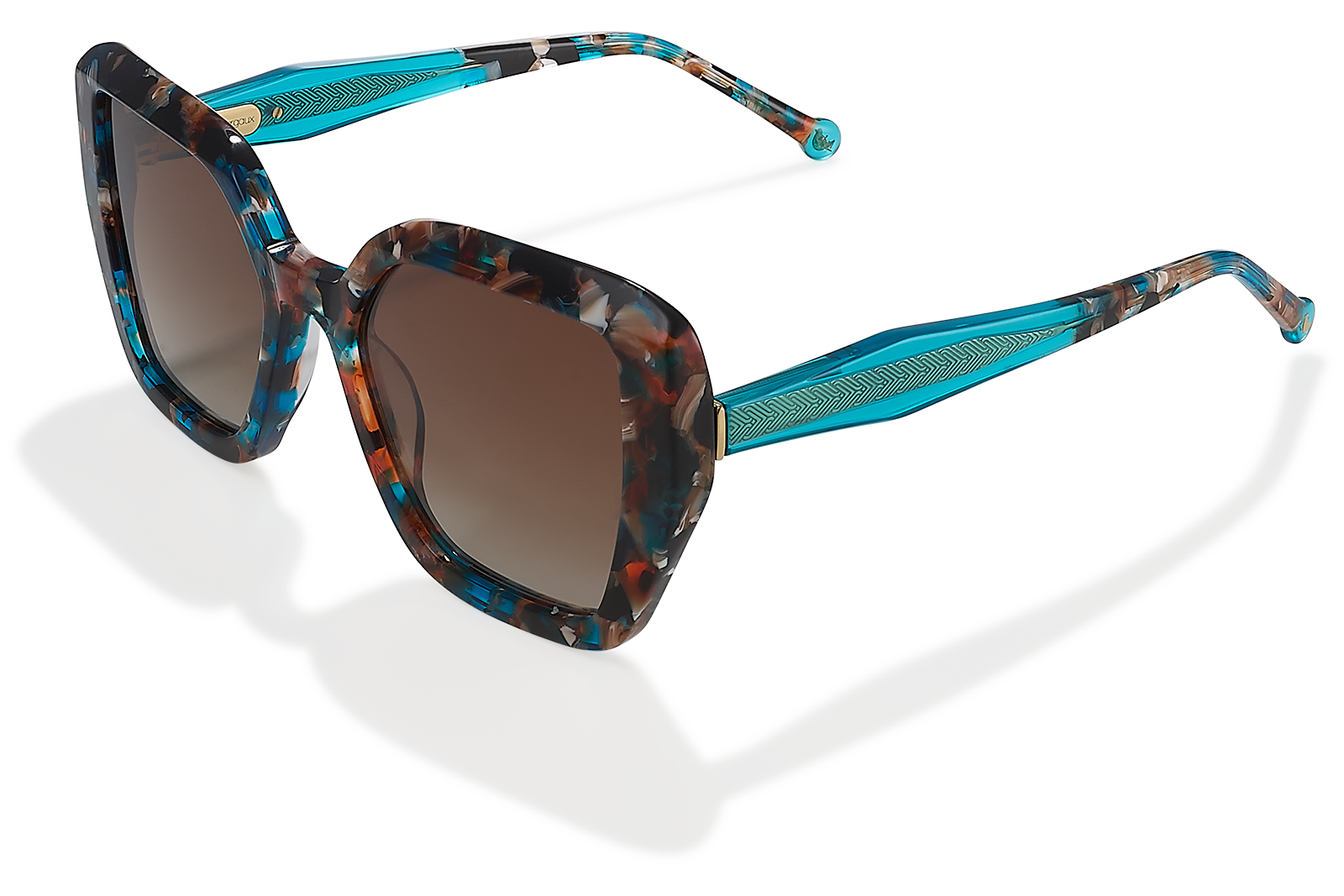 Clémence & Margaux La Milos lunettes de soleil Marbré Bleu & Orange