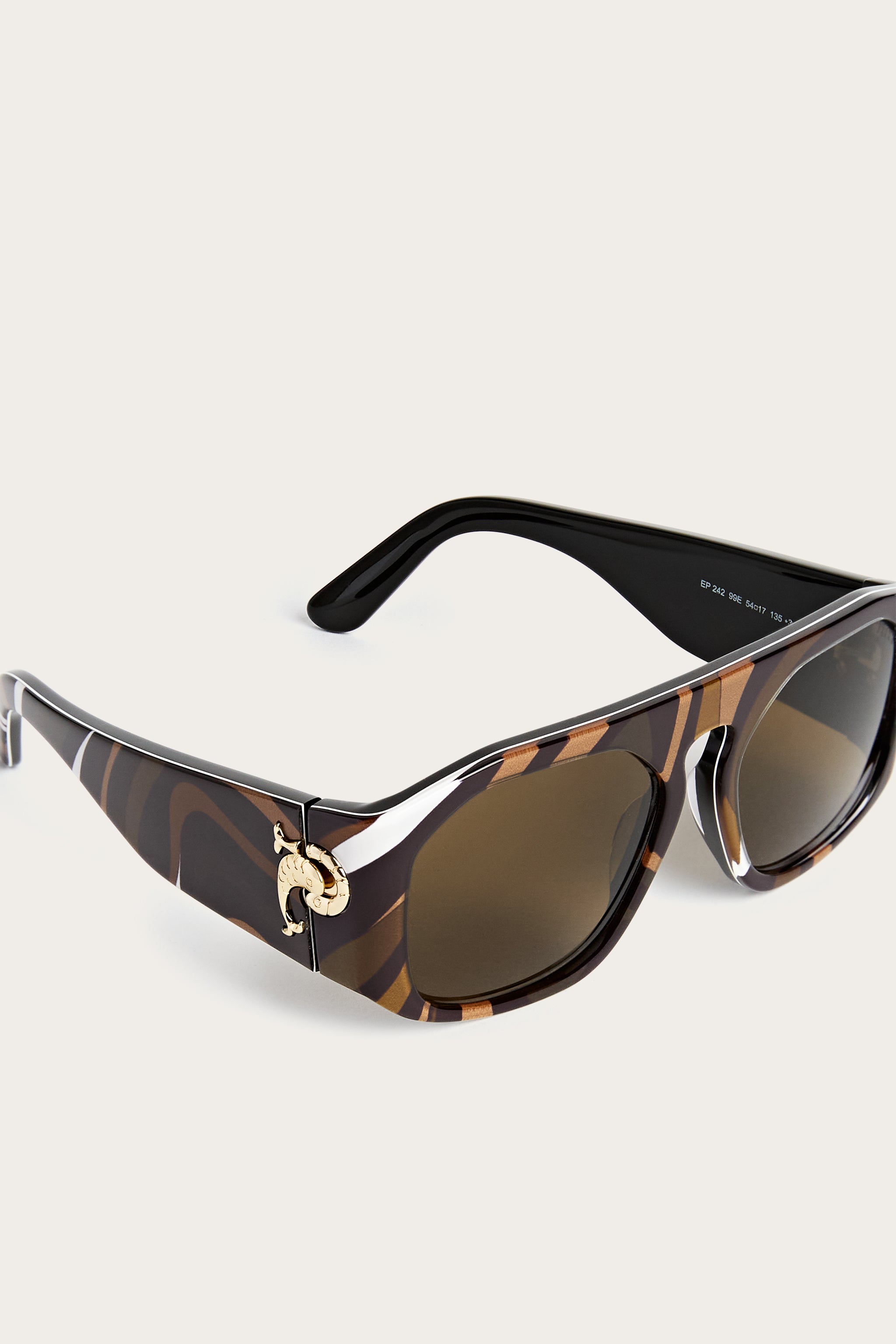 Emilio Pucci EP0242 lunettes de soleil marron animal