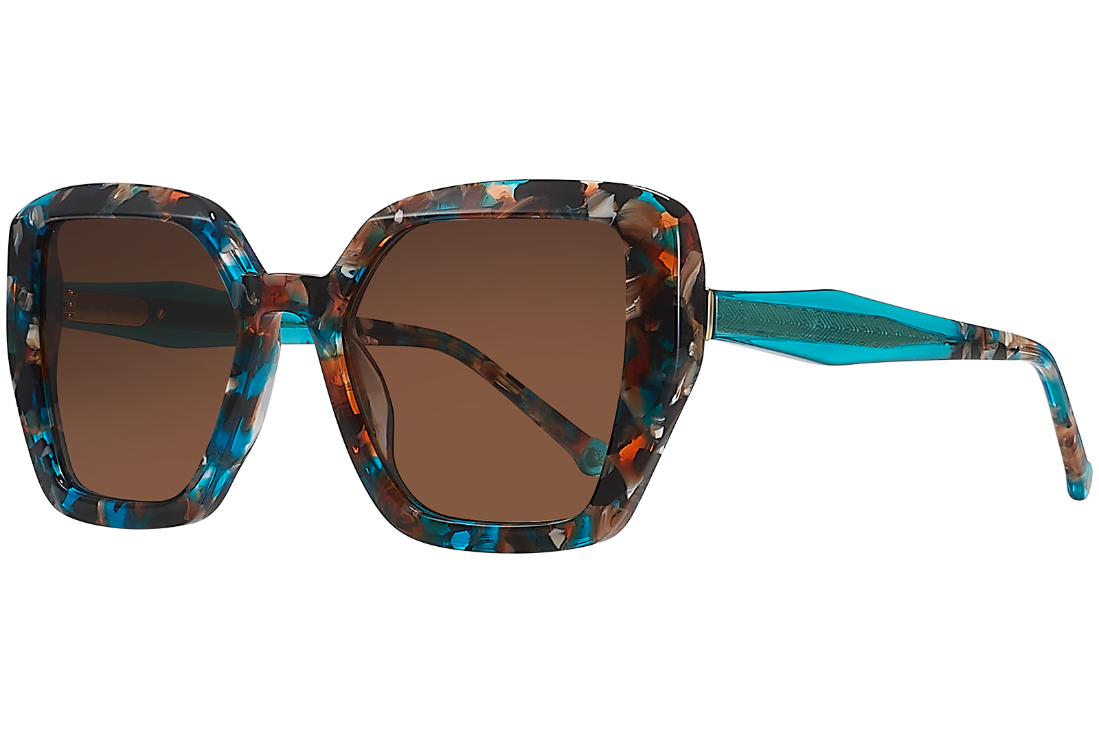 Clémence & Margaux La Milos lunettes de soleil Marbré Bleu & Orange