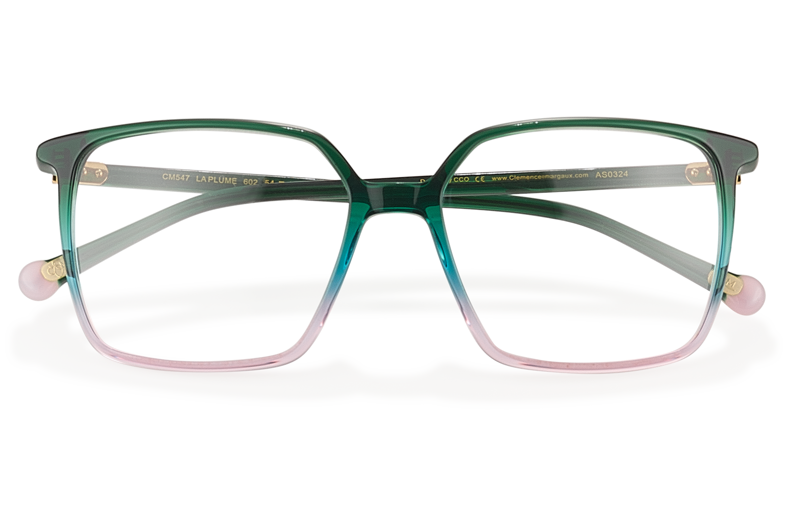 Clémence & Margaux La Plume lunettes de vue brun rose carrée