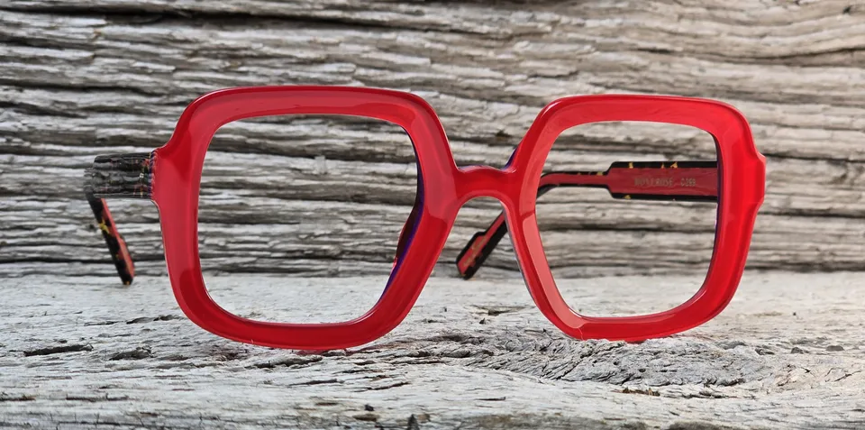 Xavier Derome Mont Rose C299 monture rouge acétate