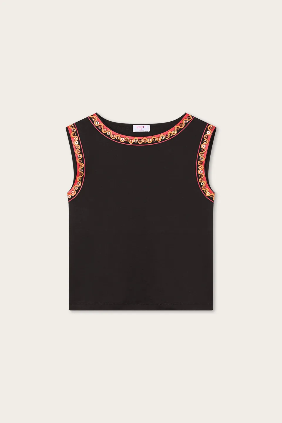 Emilio Pucci T-shirt Cotone Bordi t-shirt noir