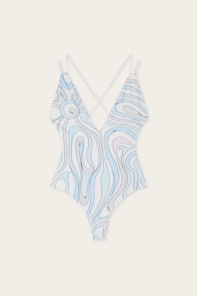 Emilio Pucci SWIMSUITS maillot bleu clair S Marmo 1p