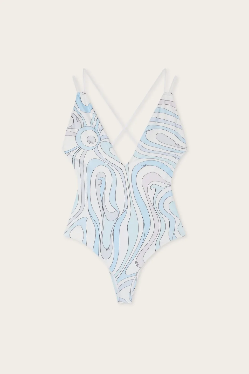 Emilio Pucci SWIMSUITS maillot bleu clair S Marmo 1p