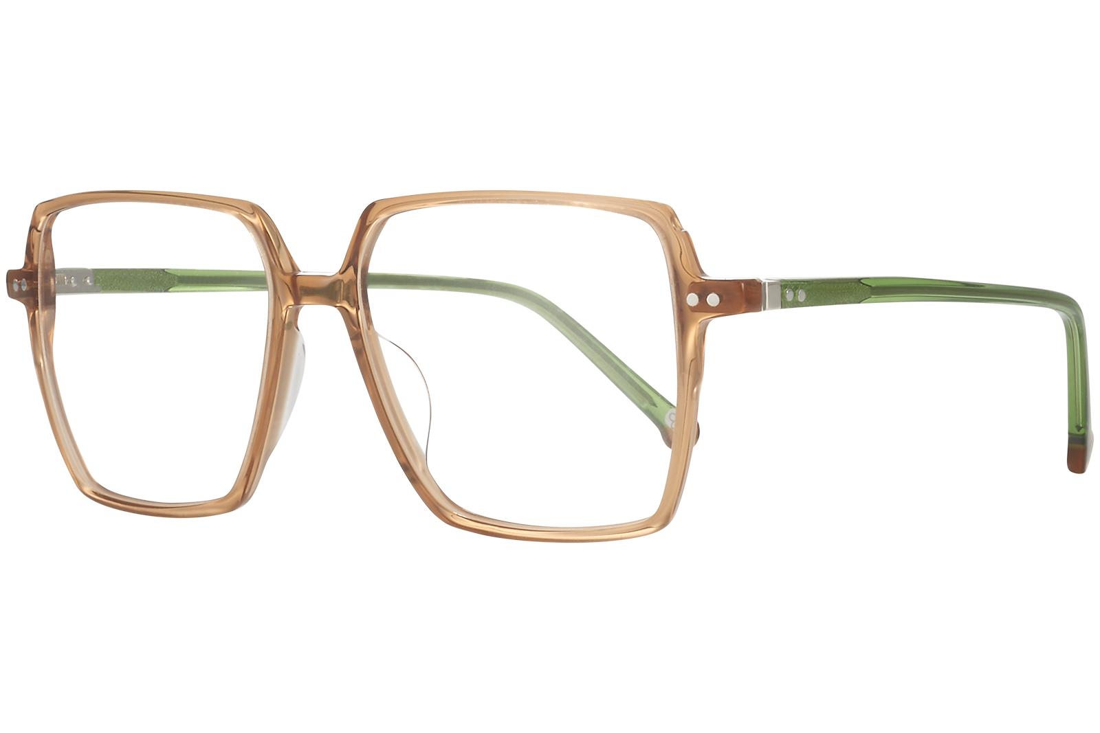 Clémence & Margaux La Nude lunettes de vue Nude & Vert carré