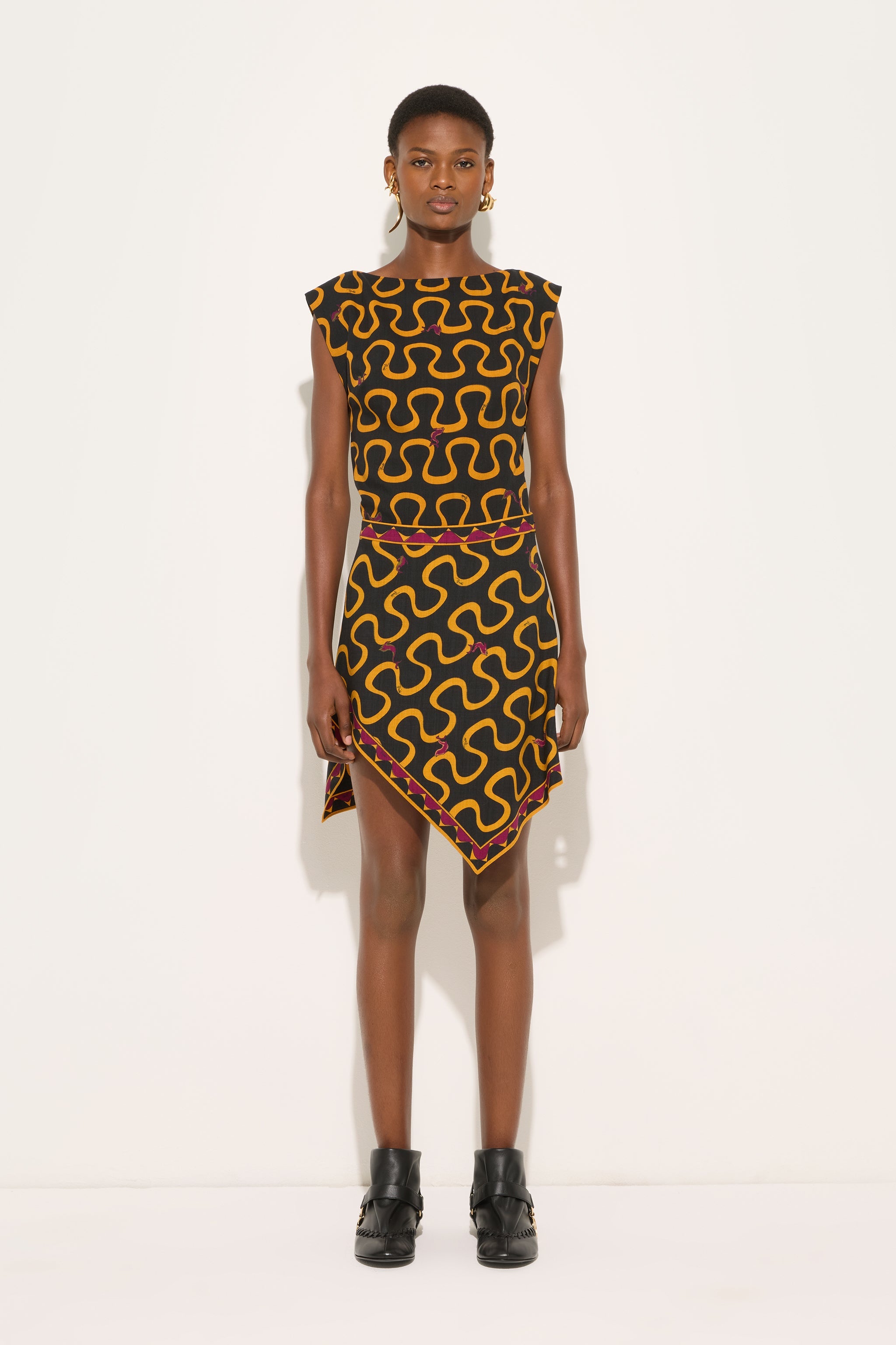 Emilio Pucci Top Onda haut laine noir or bordeaux