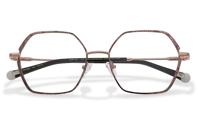 Clémence & Margaux La Mystérieuse lunettes de vue hexagonale doré bleu