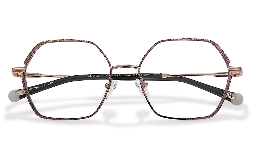 Clémence & Margaux La Mystérieuse lunettes de vue hexagonale doré bleu