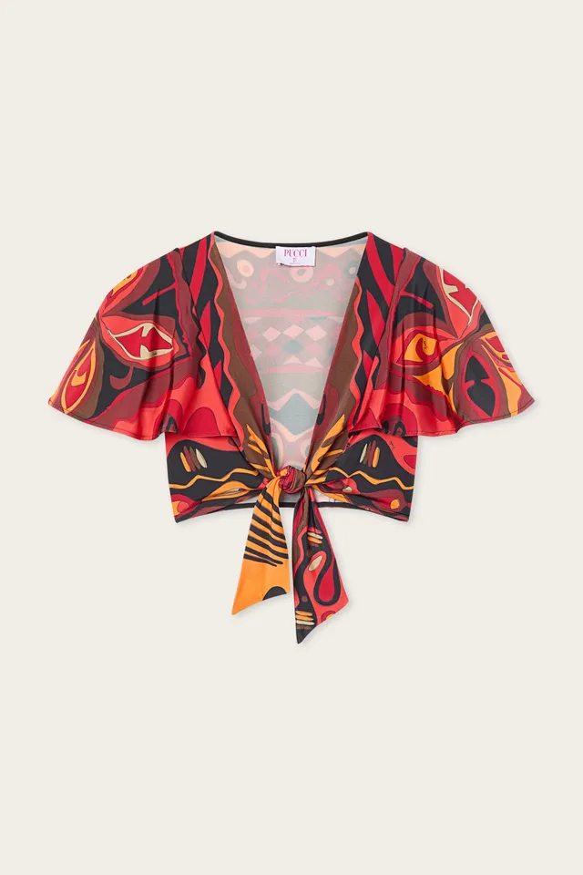 Emilio Pucci Angoli 6HJM266H787057 top orange noir