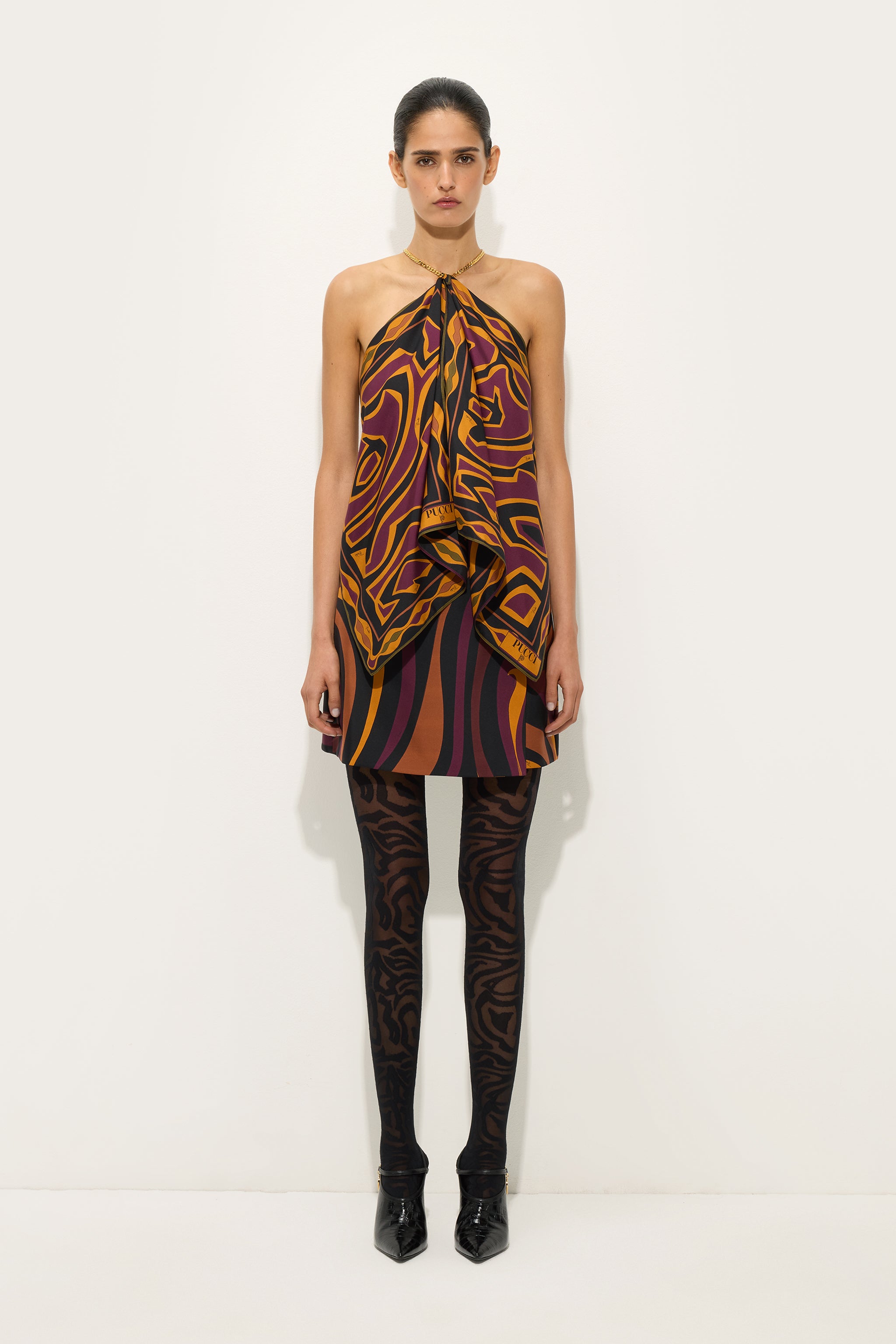 Emilio Pucci Marmo jupe soie bordeaux or
