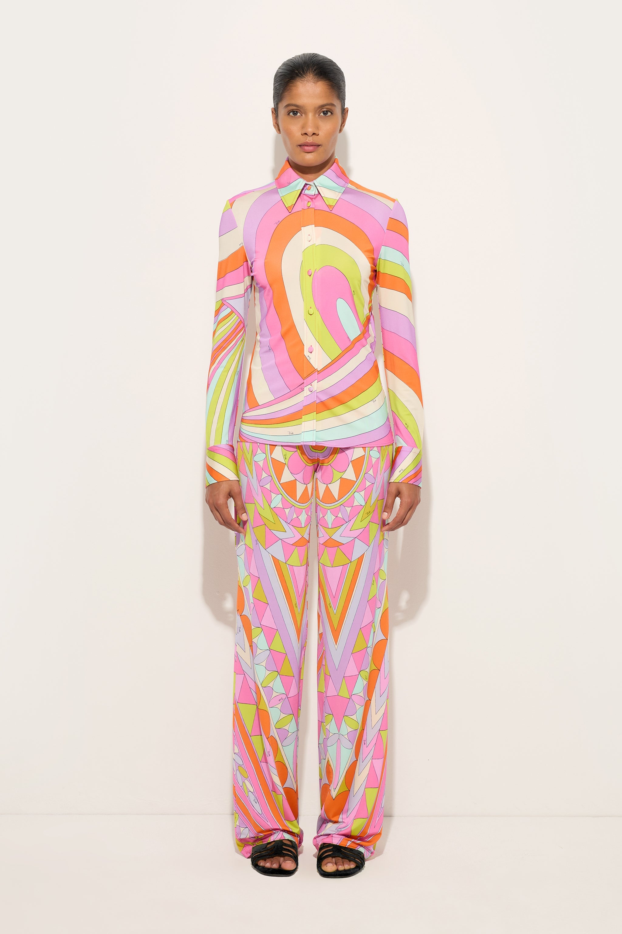 Emilio Pucci Chemise Iride Multicolore Viscose Femme