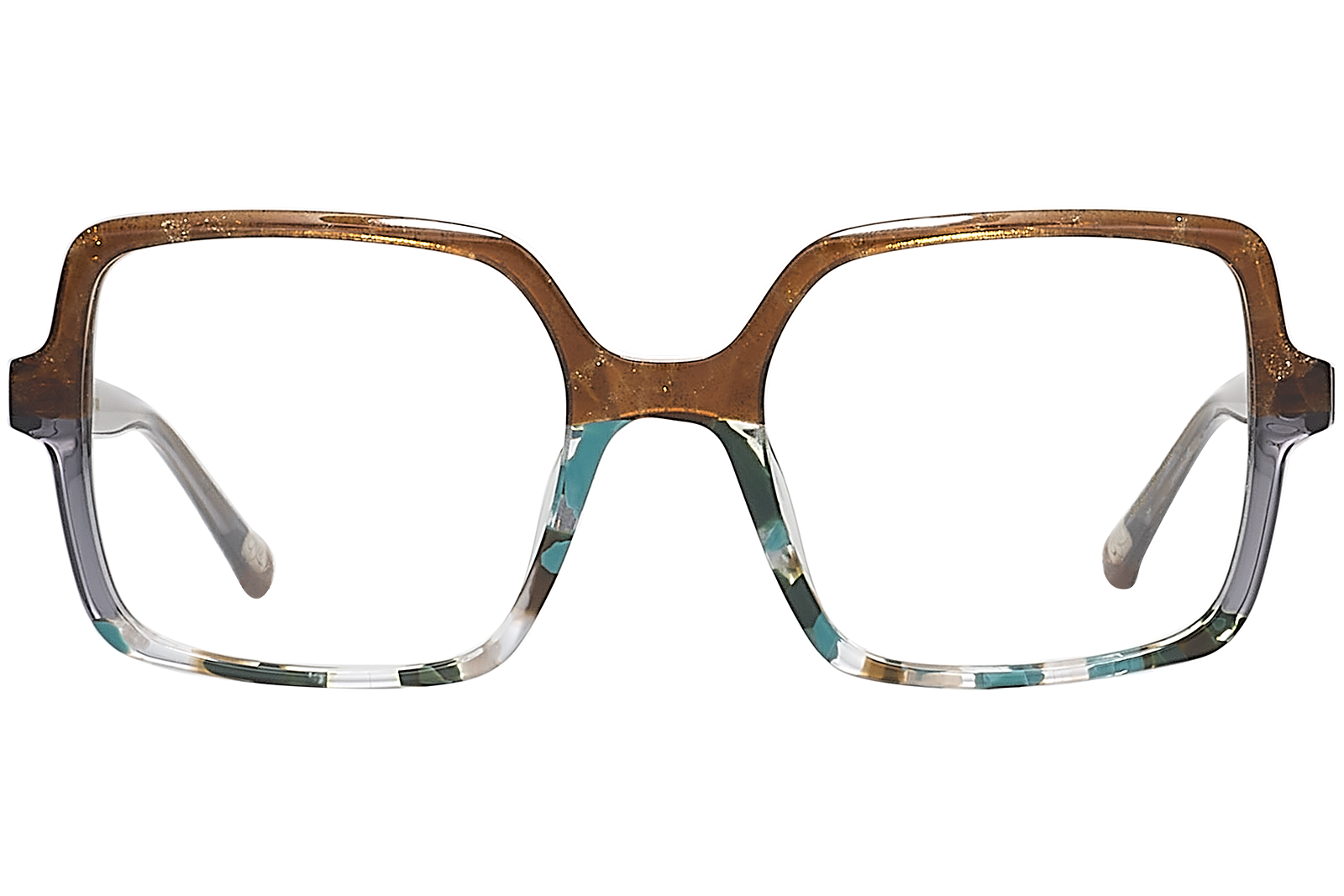 Clémence & Margaux L'Amusante lunettes de vue brun pailleté bleu