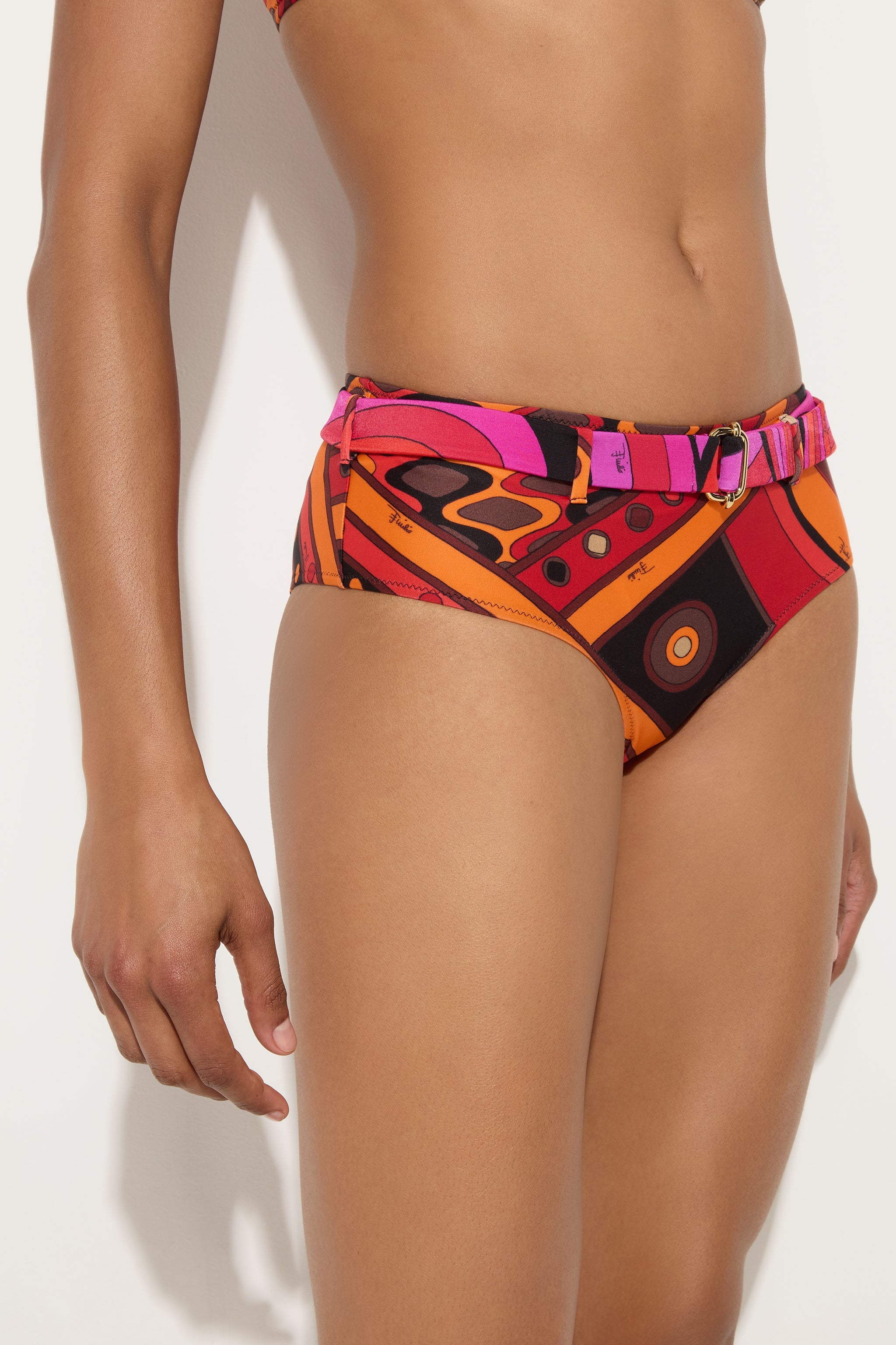 Emilio Pucci Bikini Coulotte Vivara bas maillot orange noir