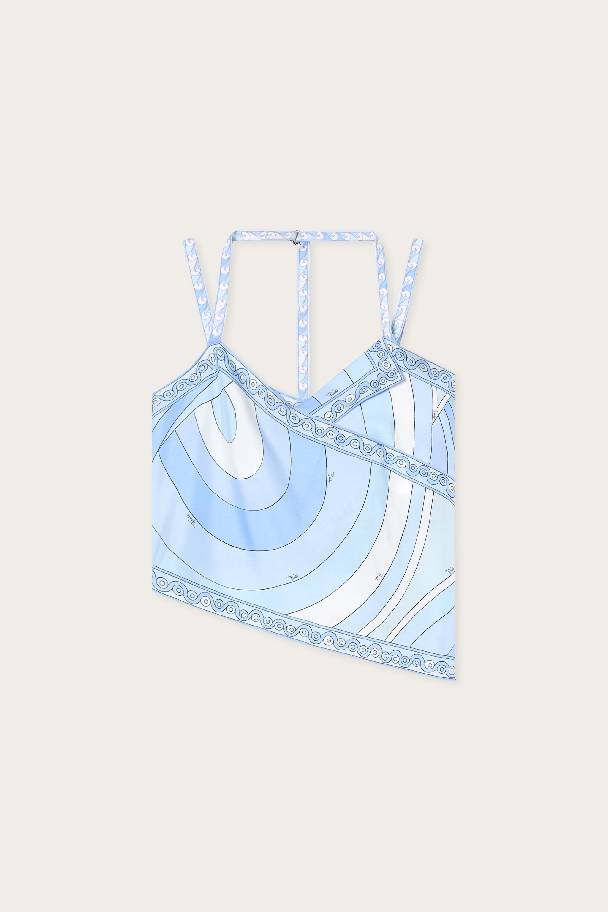 Emilio Pucci Tops top soie pale blue imprimé Iride