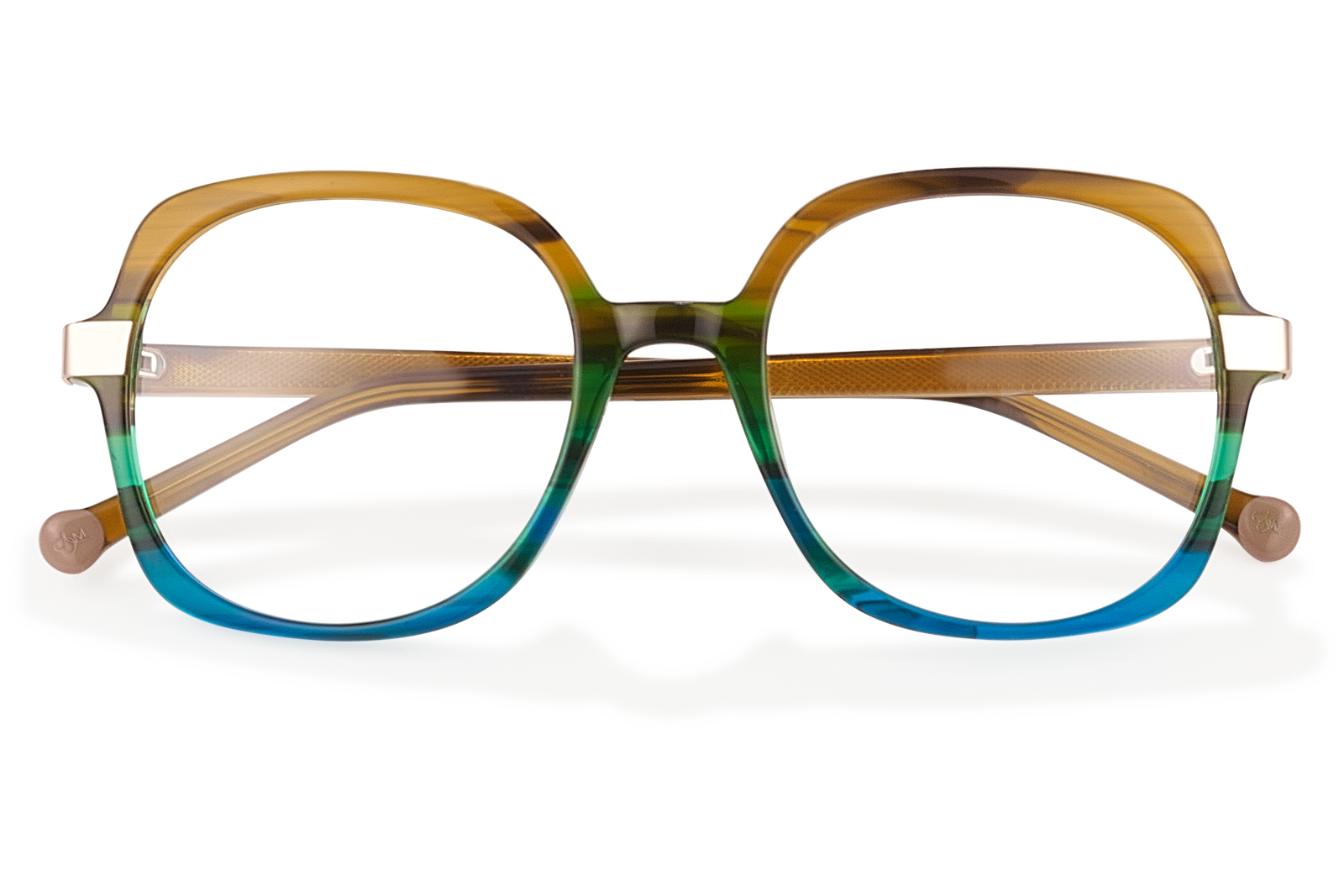 Clémence & Margaux Glam-Chic lunettes de vue Brun & Bleu carrée