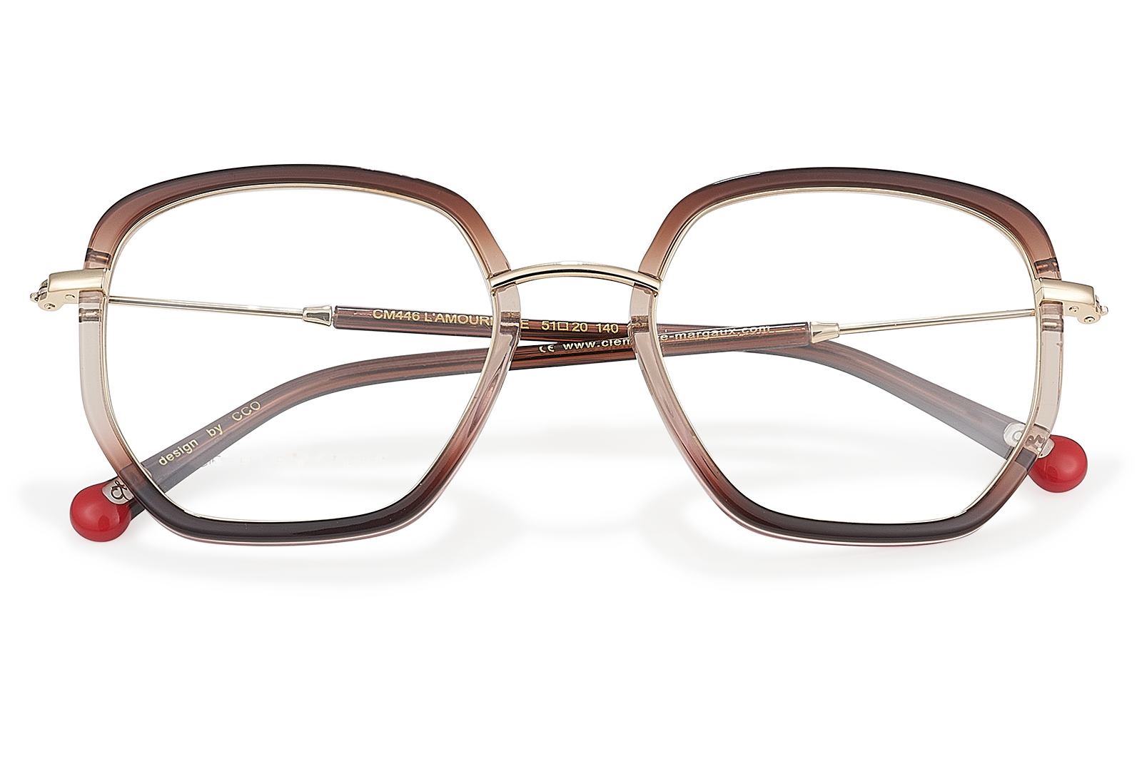 Clémence & Margaux L'Amoureuse lunettes de vue hexagonale Ecaille & Doré