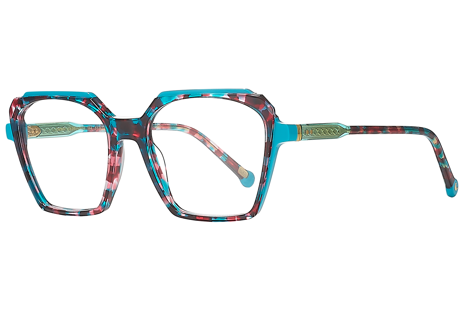 Clémence & Margaux La Délicate lunettes de vue noir & rose trapèze