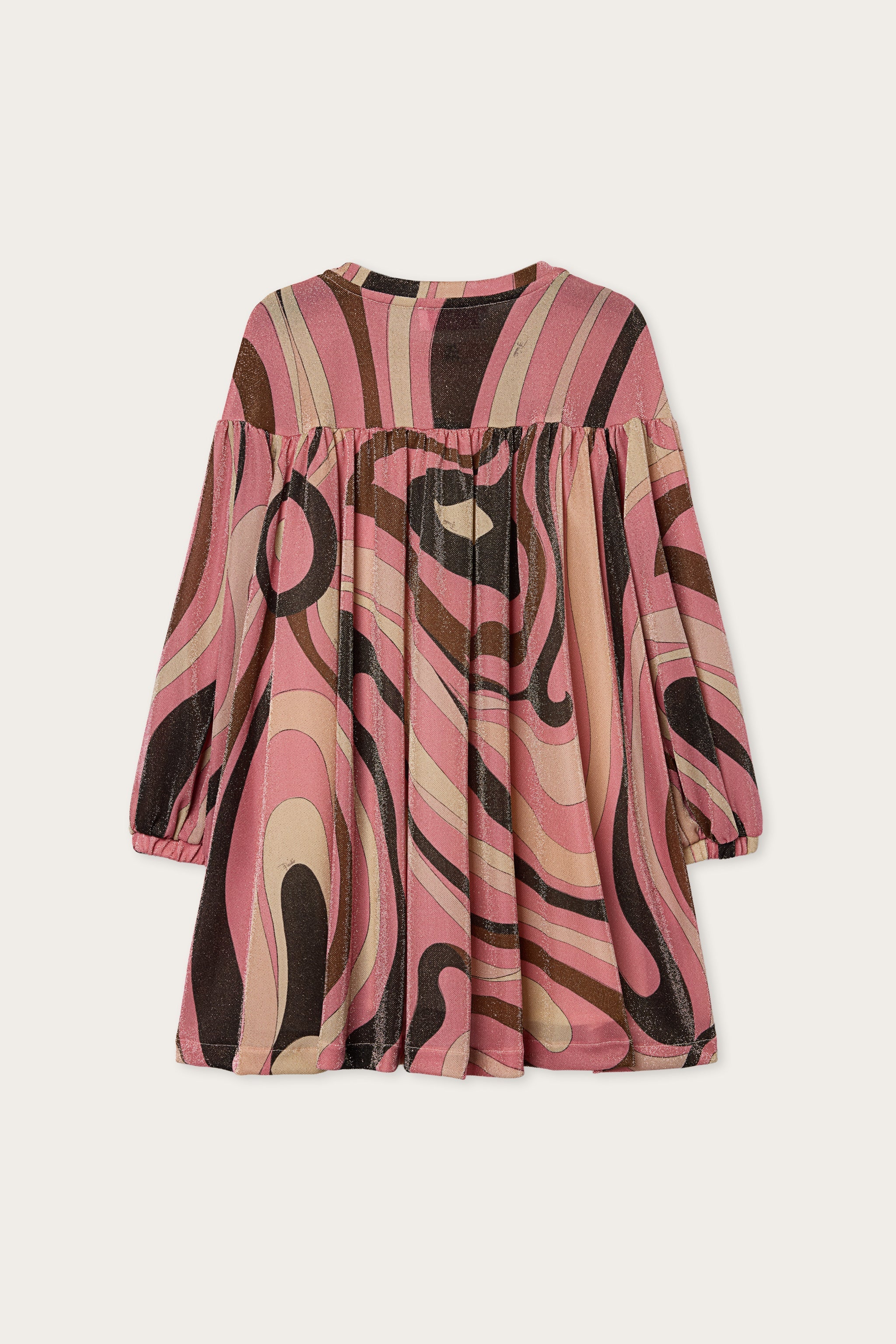 Emilio Pucci Marmo robe fille rose lurex manches longues