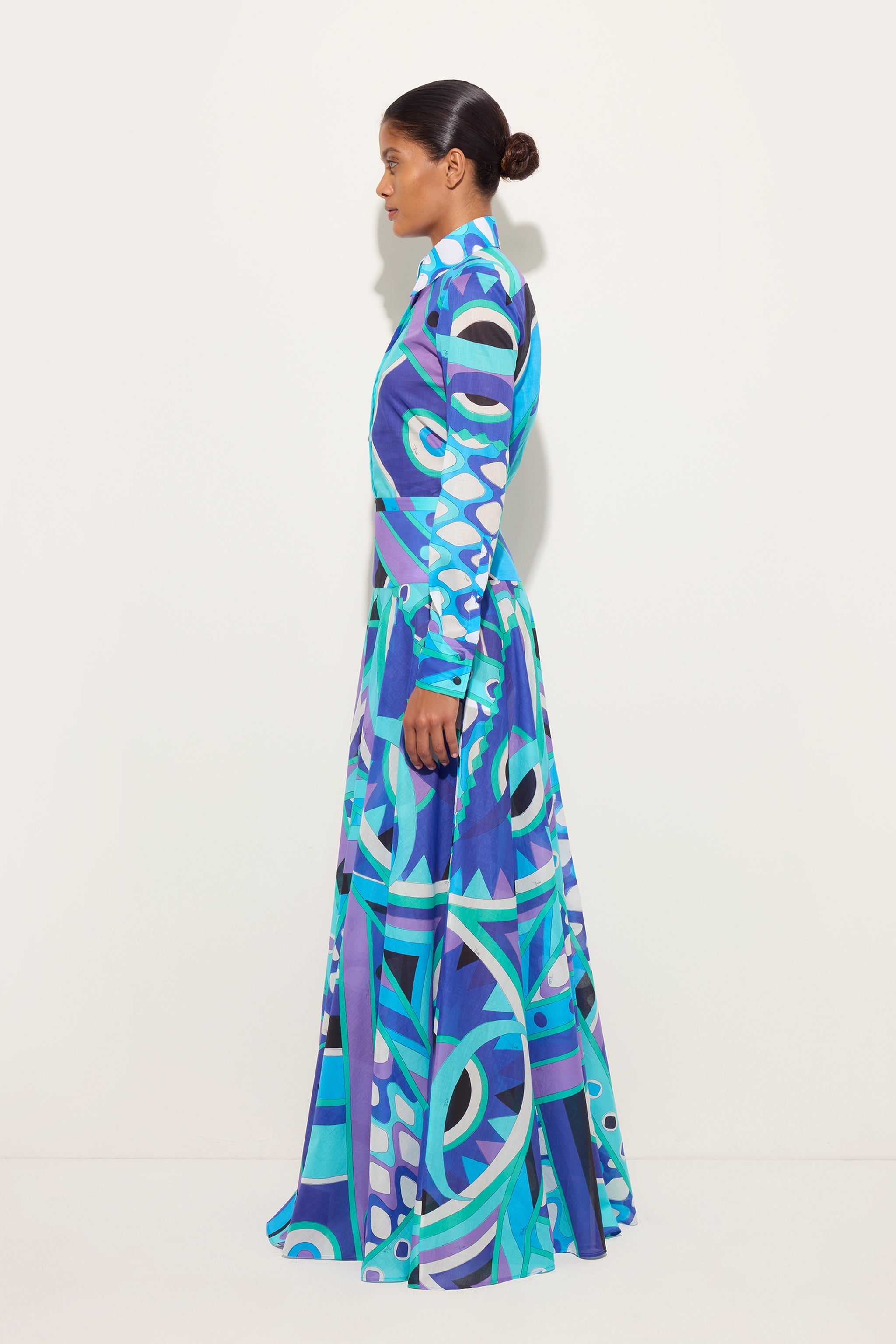 Emilio Pucci Vivara chemise coton turquoise 38-48