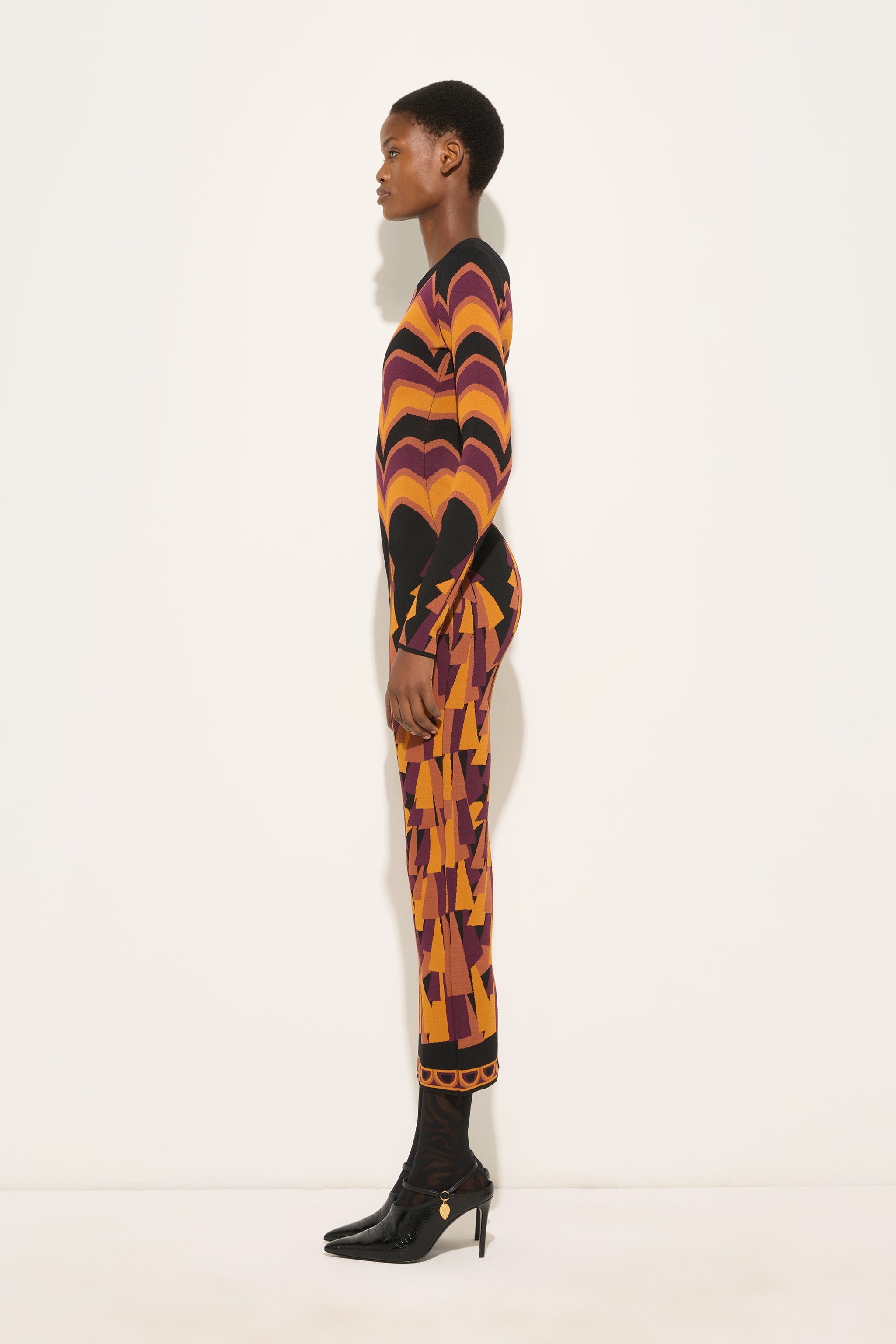 Emilio Pucci Dresses Abito Baiadera robe bordeaux gold