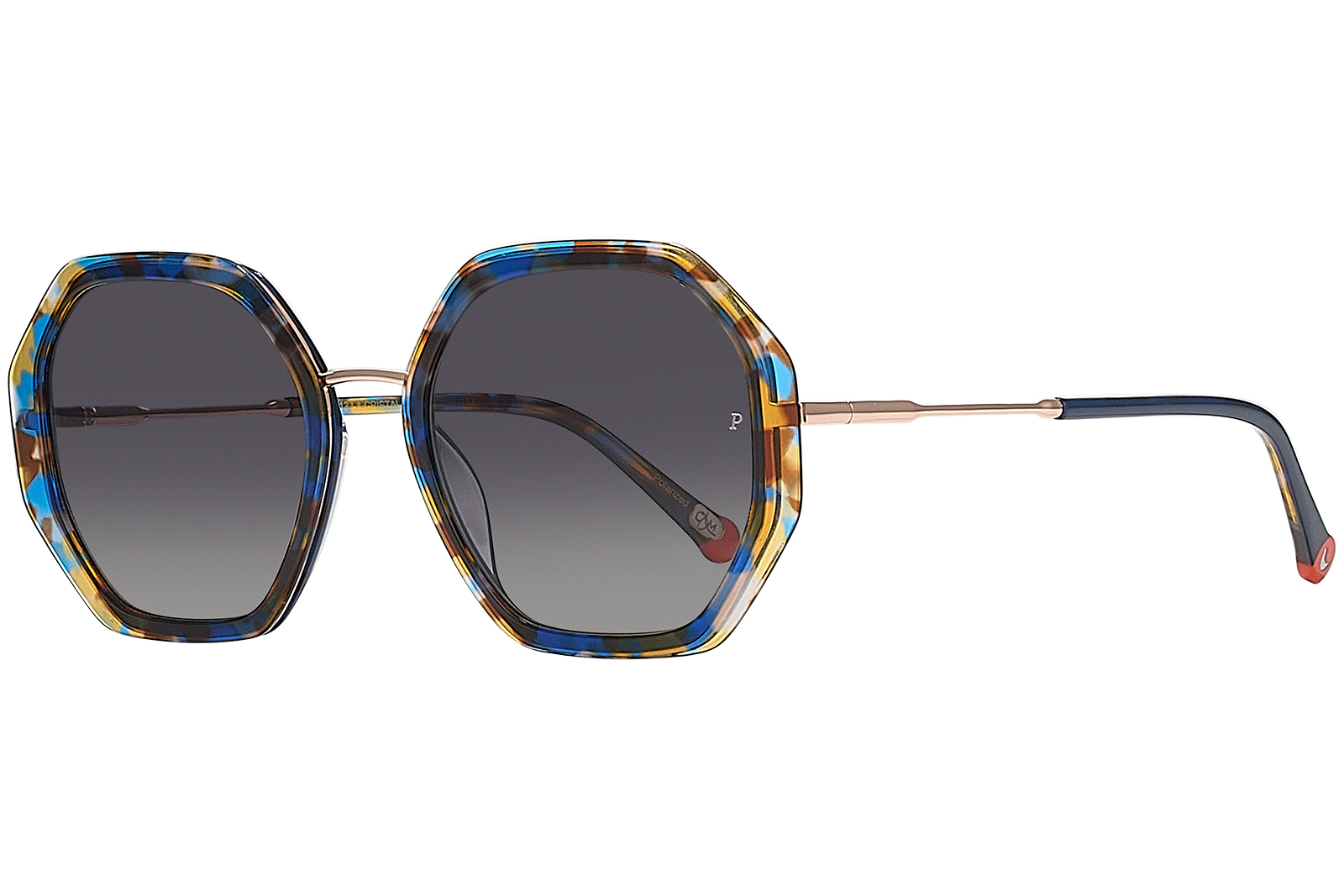 Clémence & Margaux Cristal lunettes de soleil Moucheté Bleu & Jaune polarisé