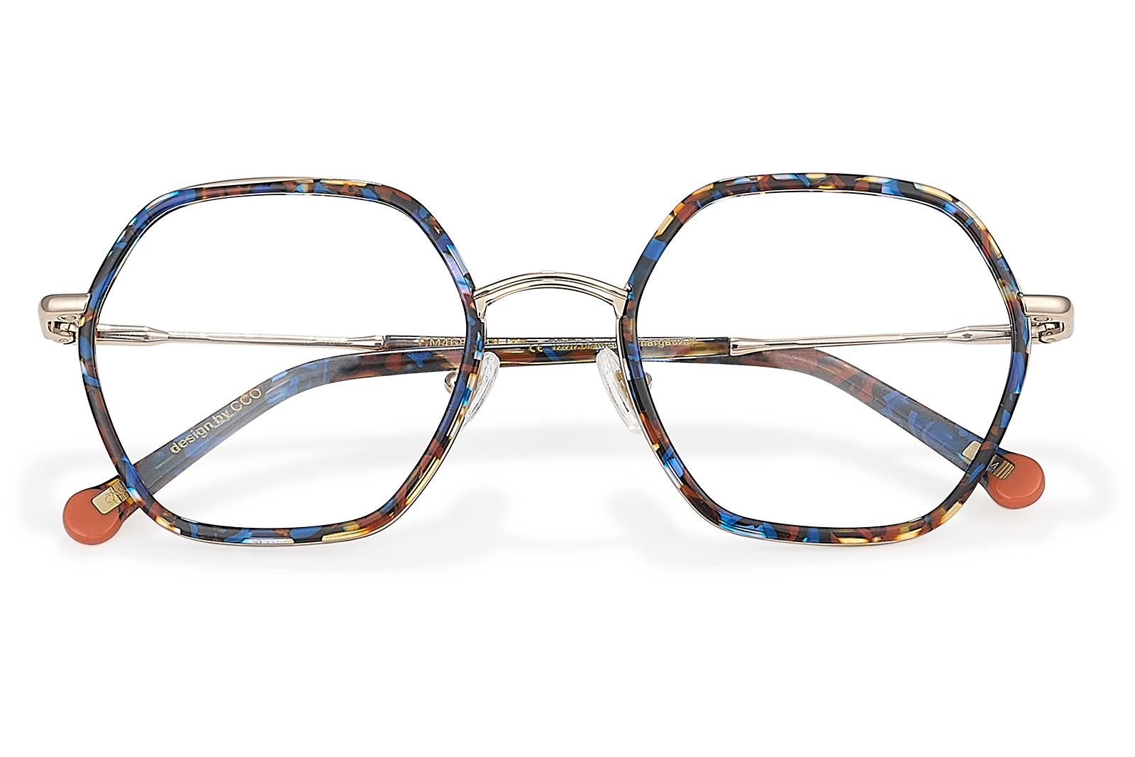 Clémence & Margaux L'Elite lunettes de vue marbré rose brun hexagonale