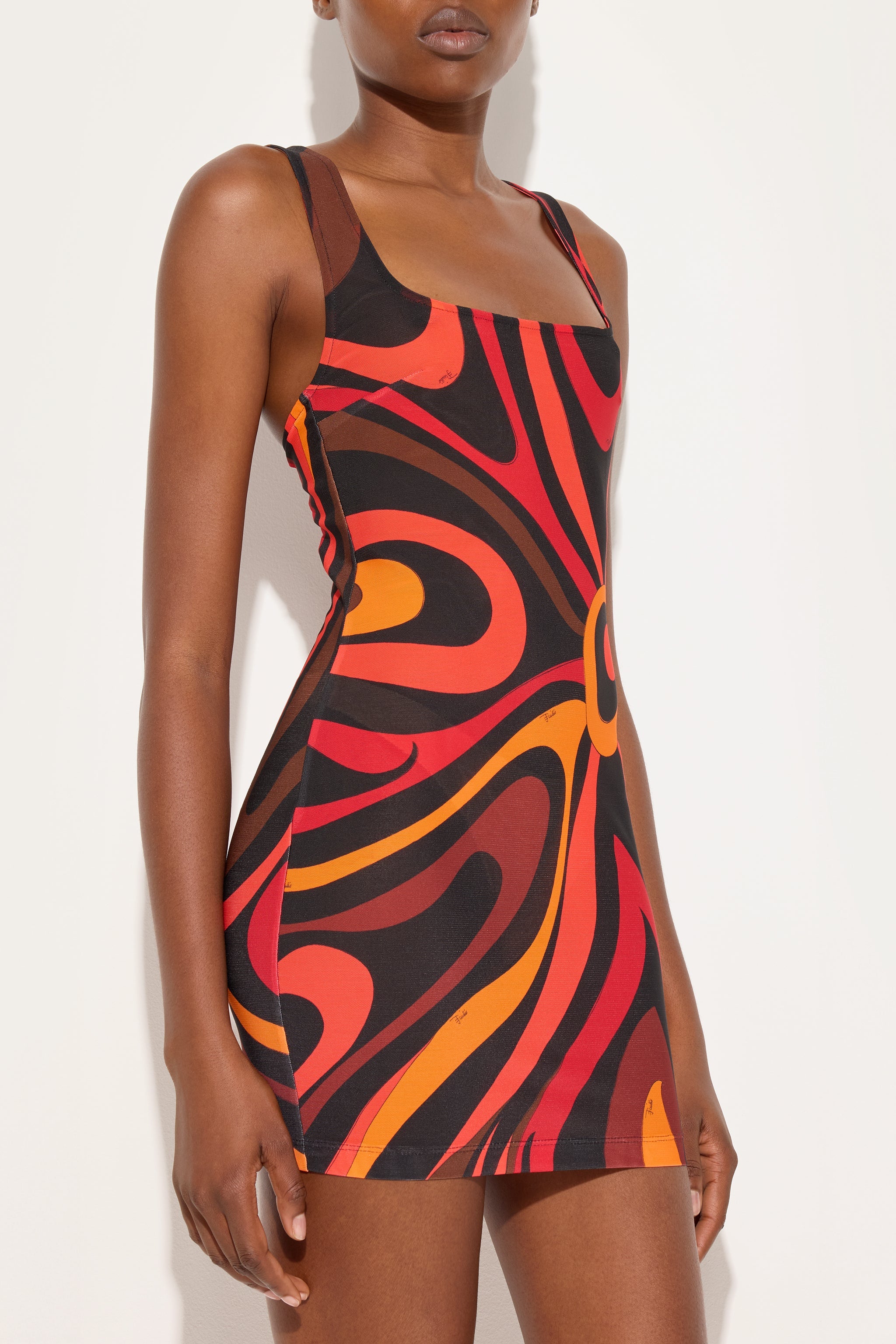 Emilio Pucci Dresses robe orange black Marmo droite