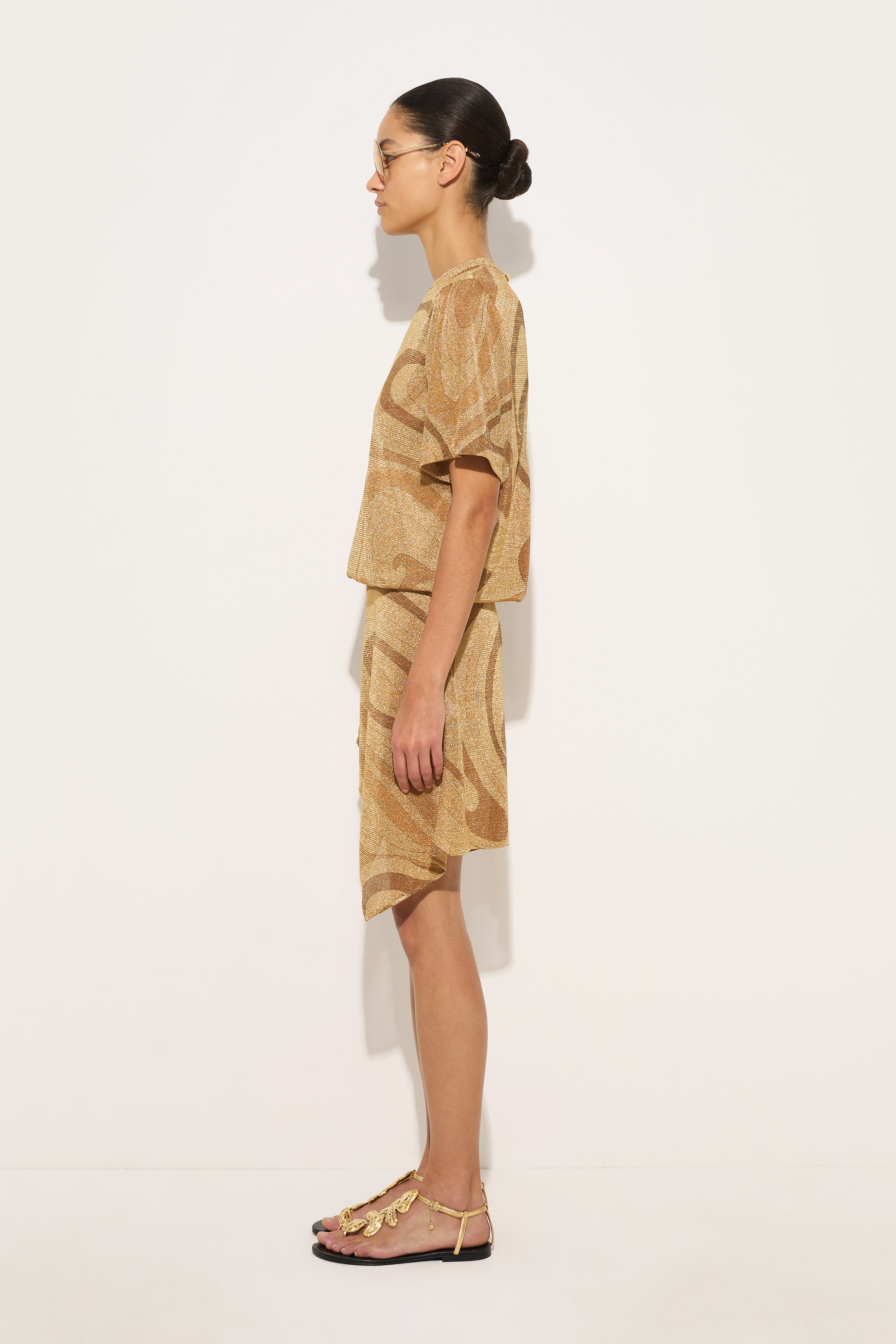 Emilio Pucci Marmo Top Lurex Doré Femme