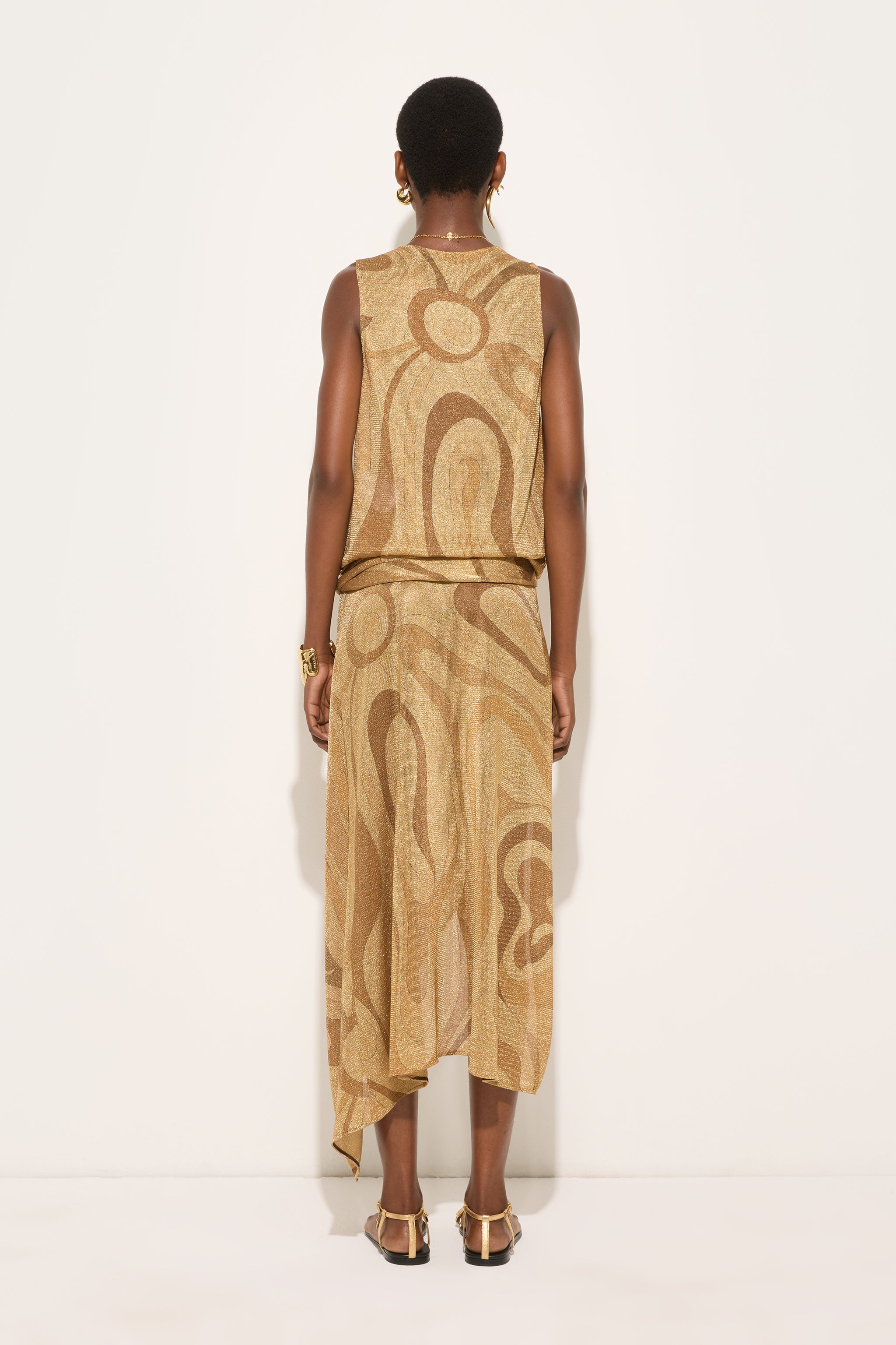 Emilio Pucci Marmo Top Lurex Doré 38