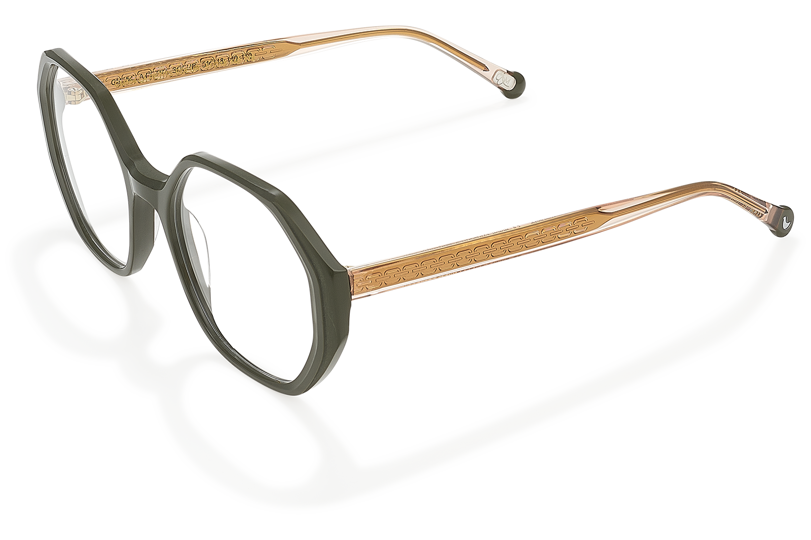 Clémence & Margaux Petite Sœur lunettes de vue doré kaki tonneau