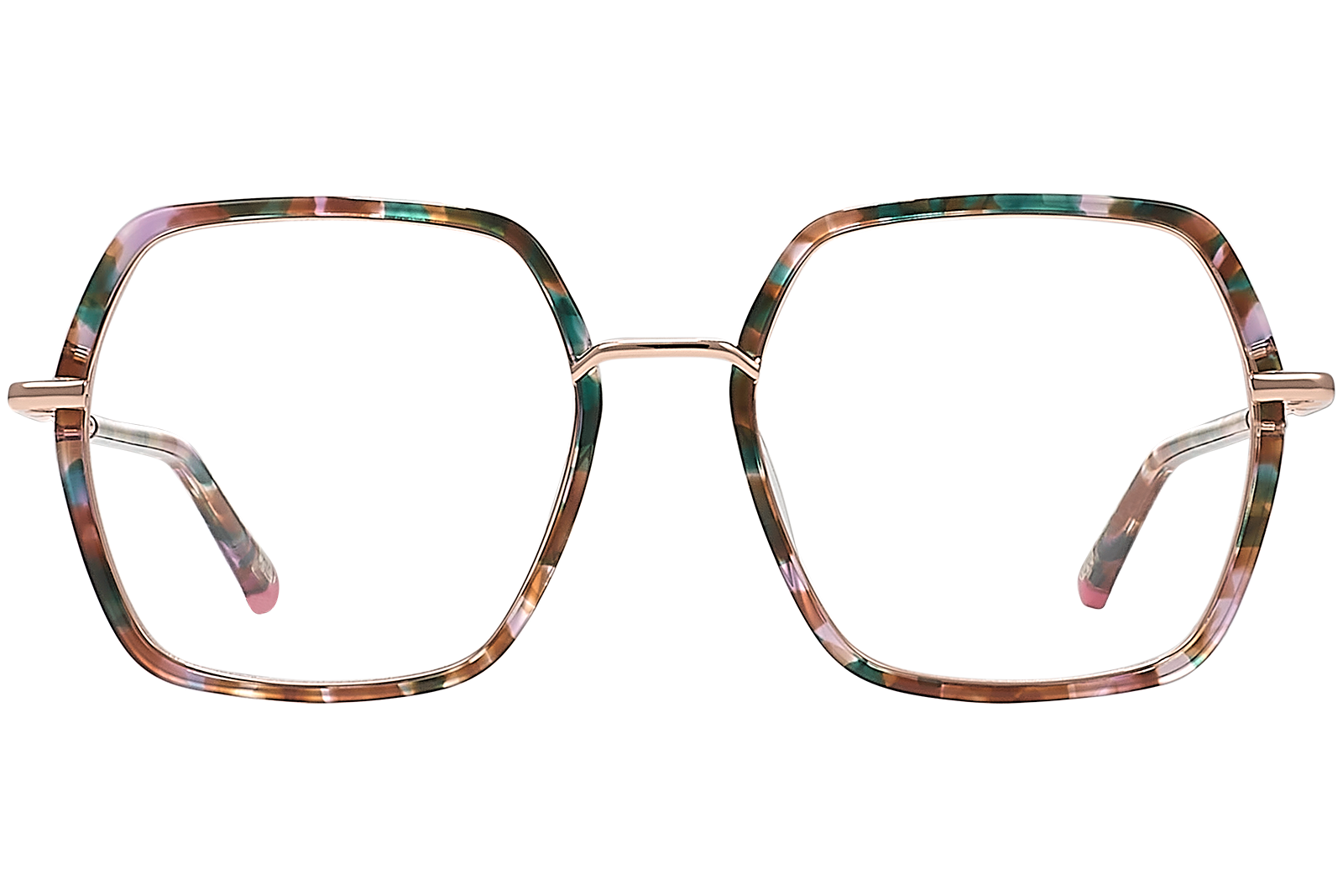 Clémence & Margaux La Cachemire lunettes de vue Marbré Brun hexagonal