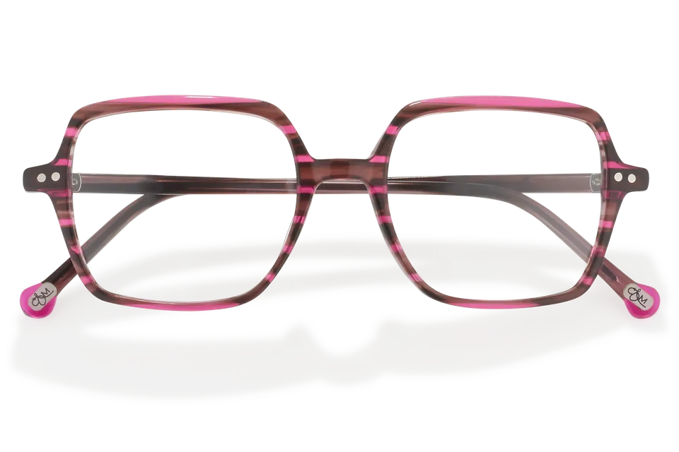 Clémence & Margaux La Taquine lunettes de vue Brun & Rose carré