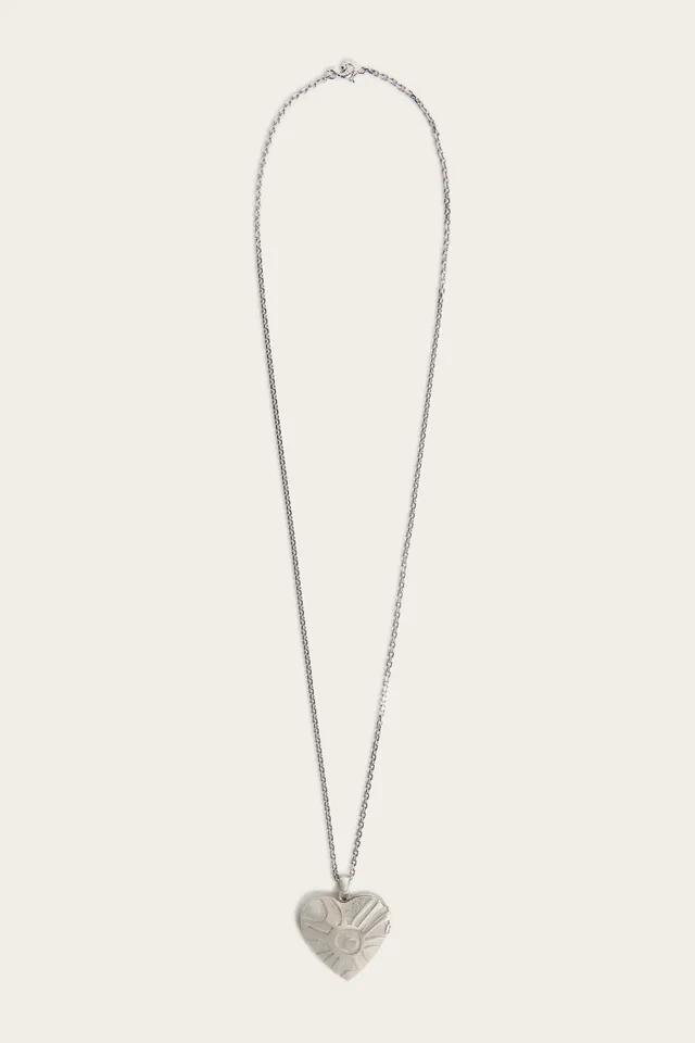 Emilio Pucci Collier coeur miroir palladium