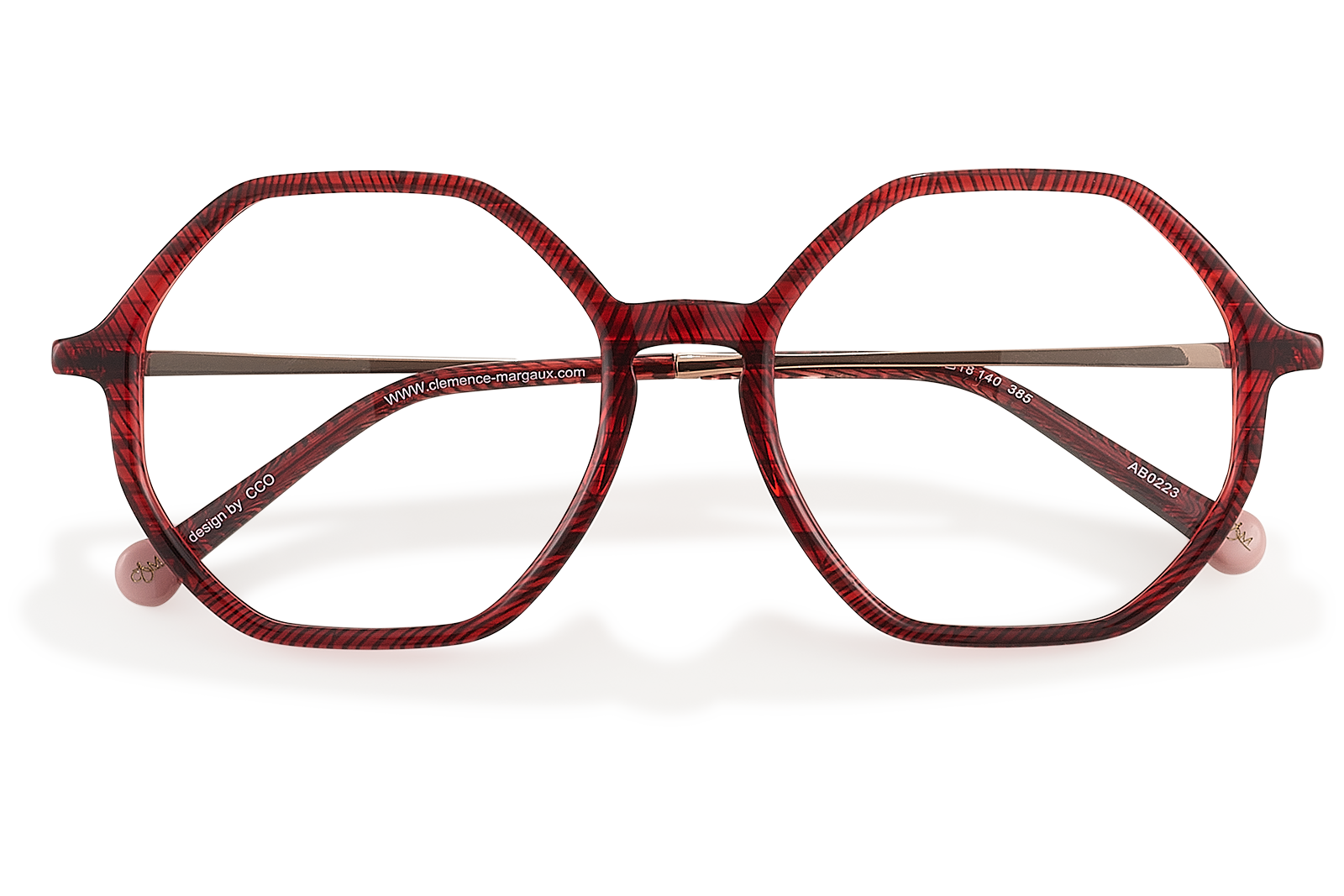 Clémence & Margaux La Chanteuse lunettes de vue Rouge hexagonale