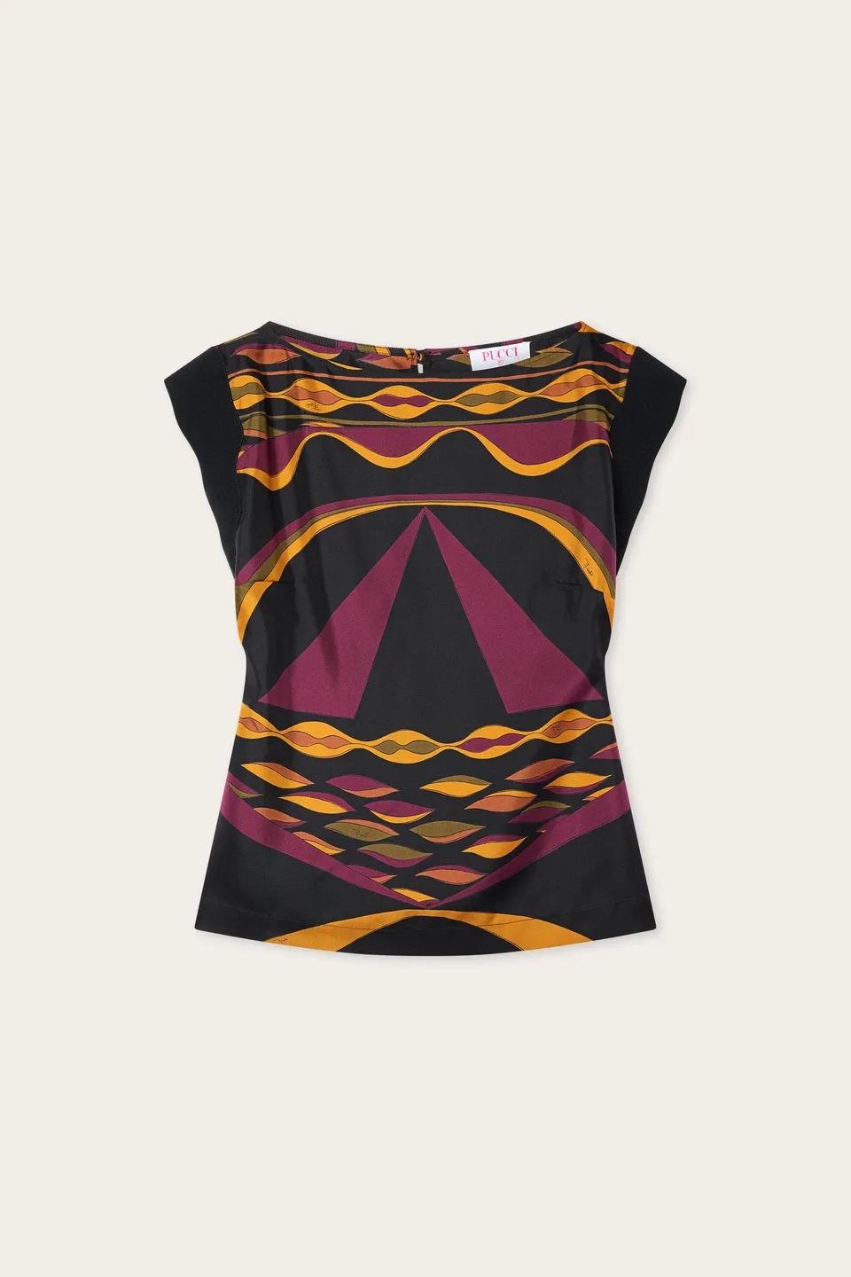 Emilio Pucci Dune Top en soie bordeaux or 38