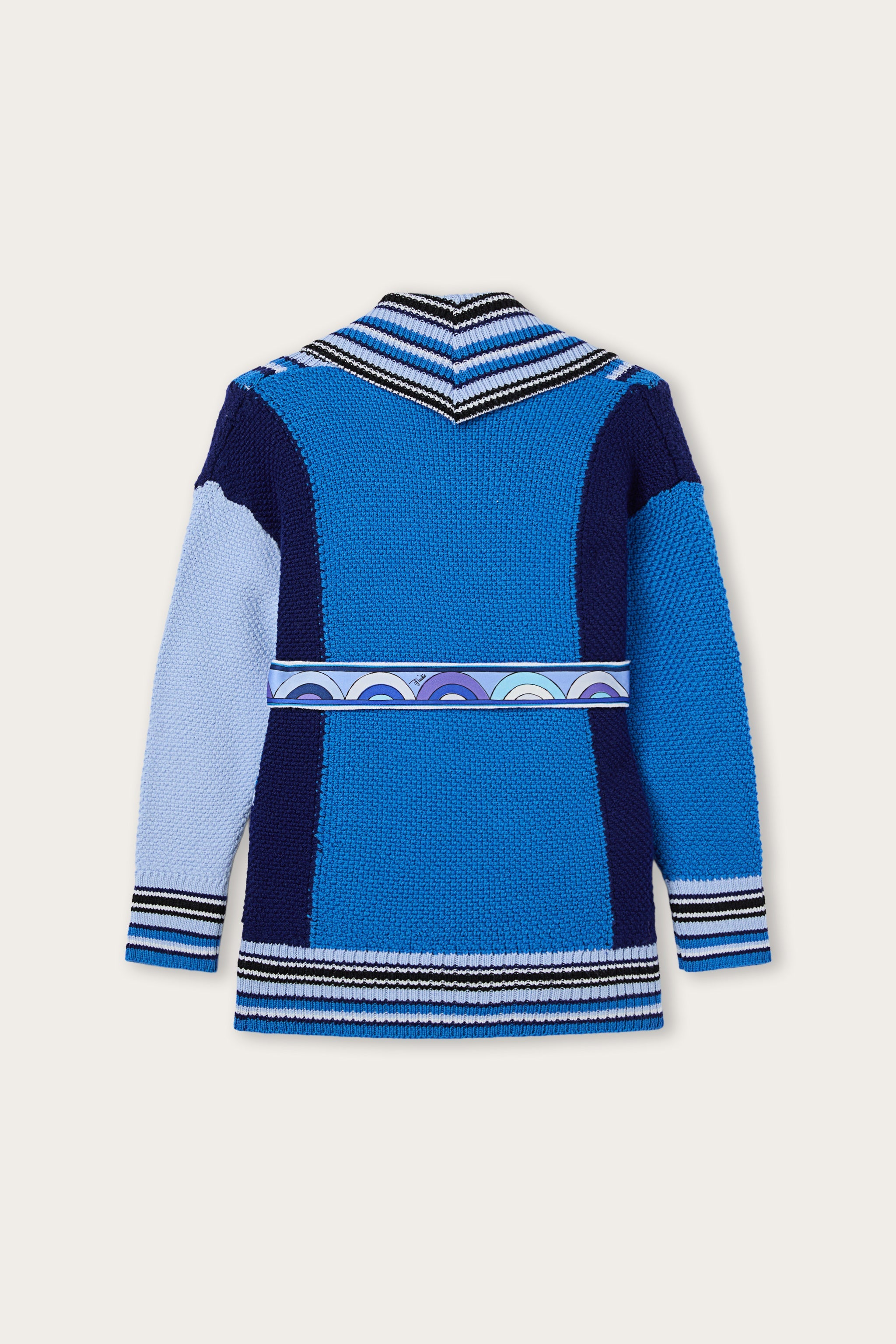 Emilio Pucci Cardigan Ceinture Bleu Ciel Laine Enfant