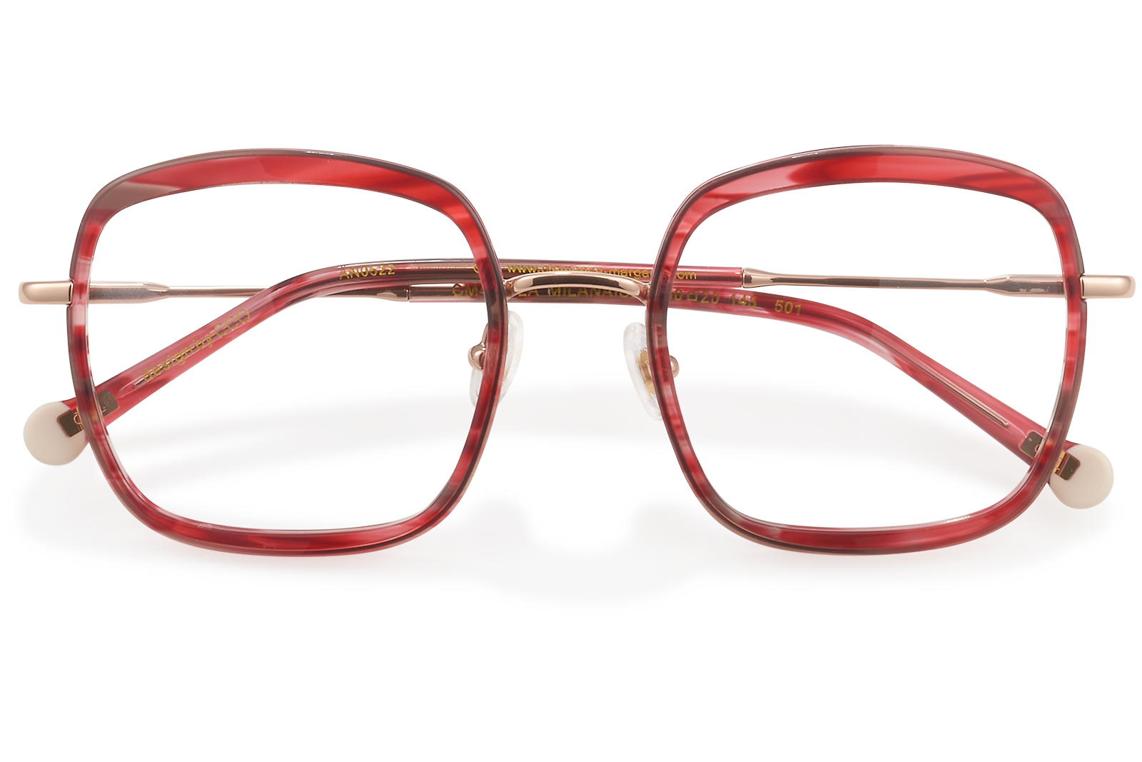 Clémence & Margaux La Milanaise lunettes de vue Rouge forme carrée