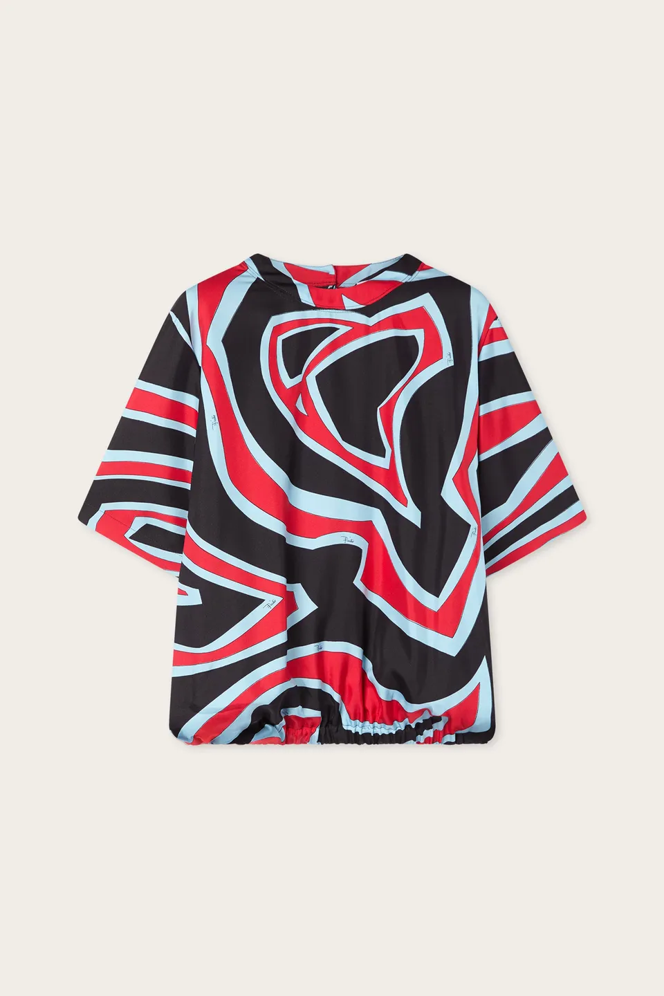 Emilio Pucci Labirinto top soie rouge bleu
