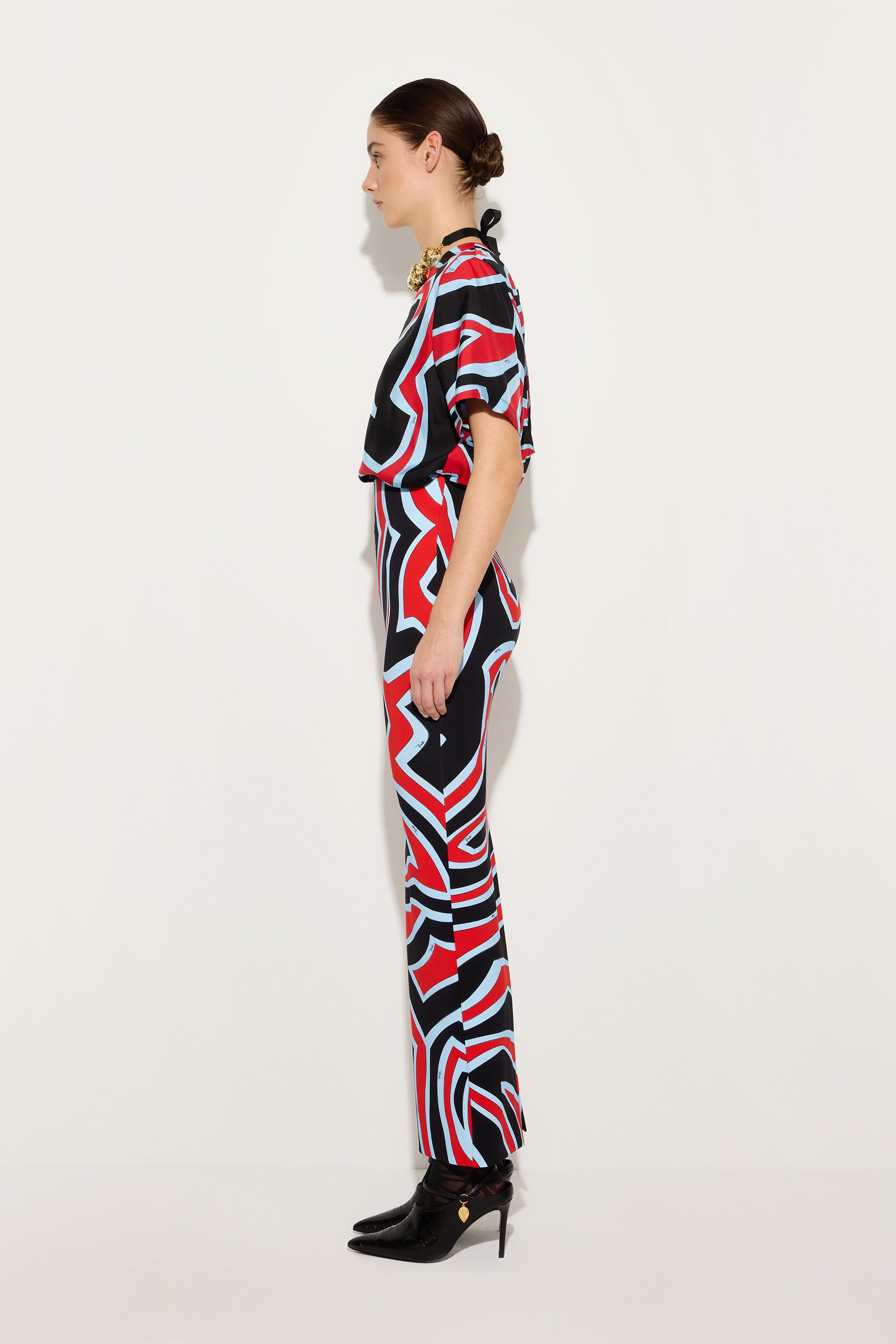 Emilio Pucci Labirinto jupe crayon rouge/bleu XS