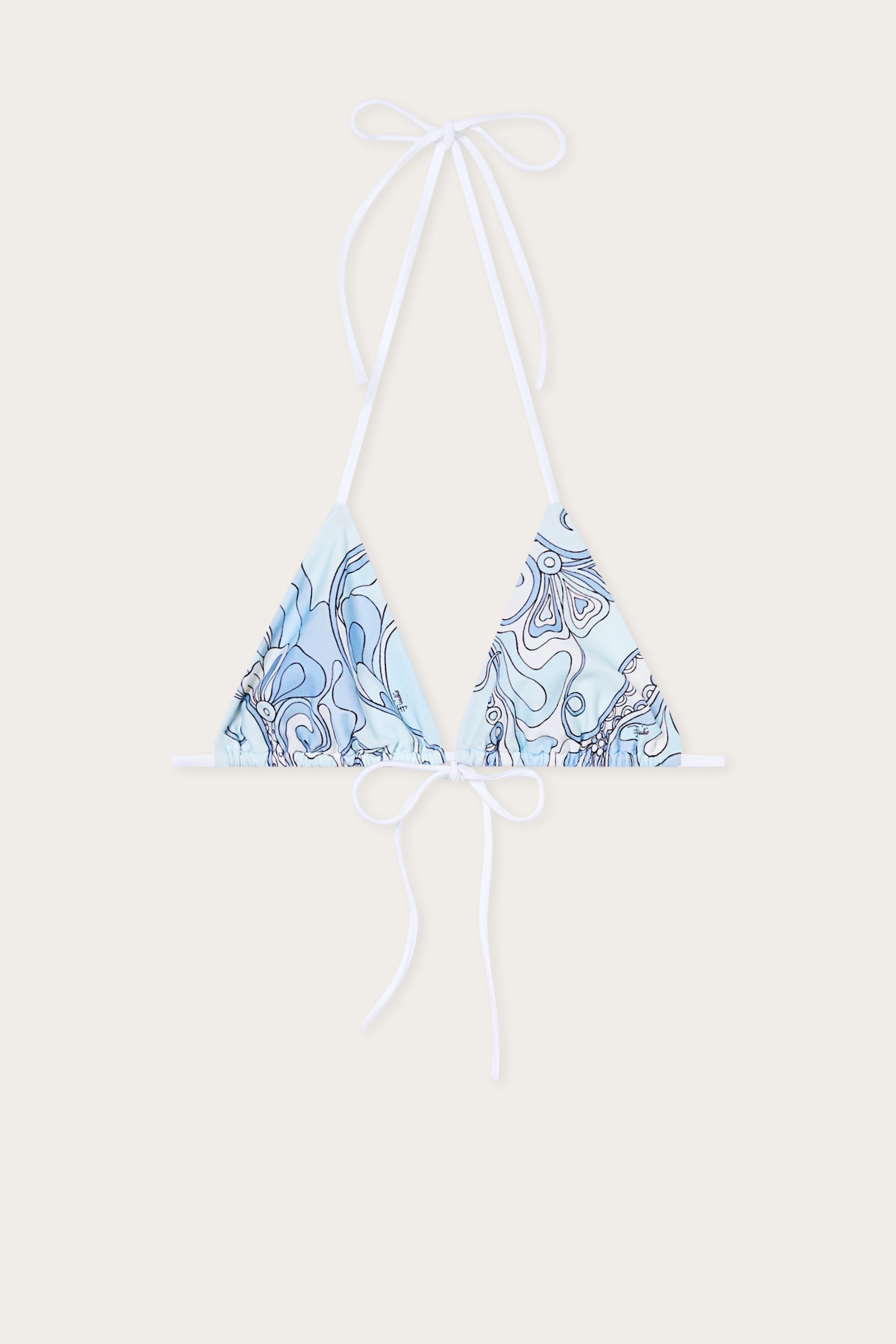 Emilio Pucci Orchidee haut bikini triangle bleu clair XS-XL