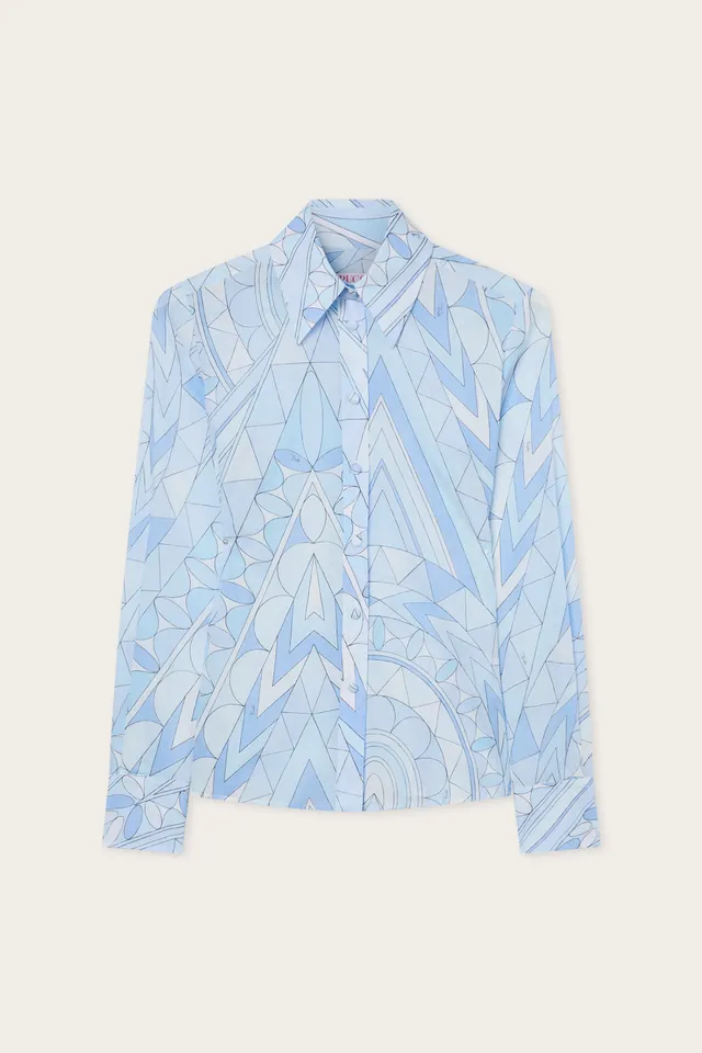 Emilio Pucci Manuba 6HRJ276H774 chemise coton bleu clair