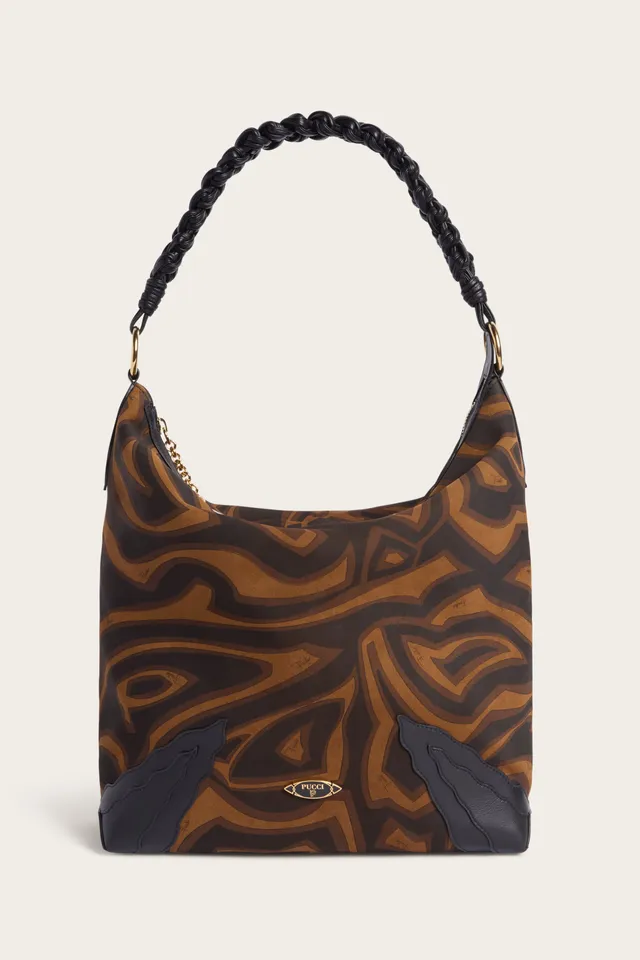 Emilio Pucci sac Hobo Palio daim noir or