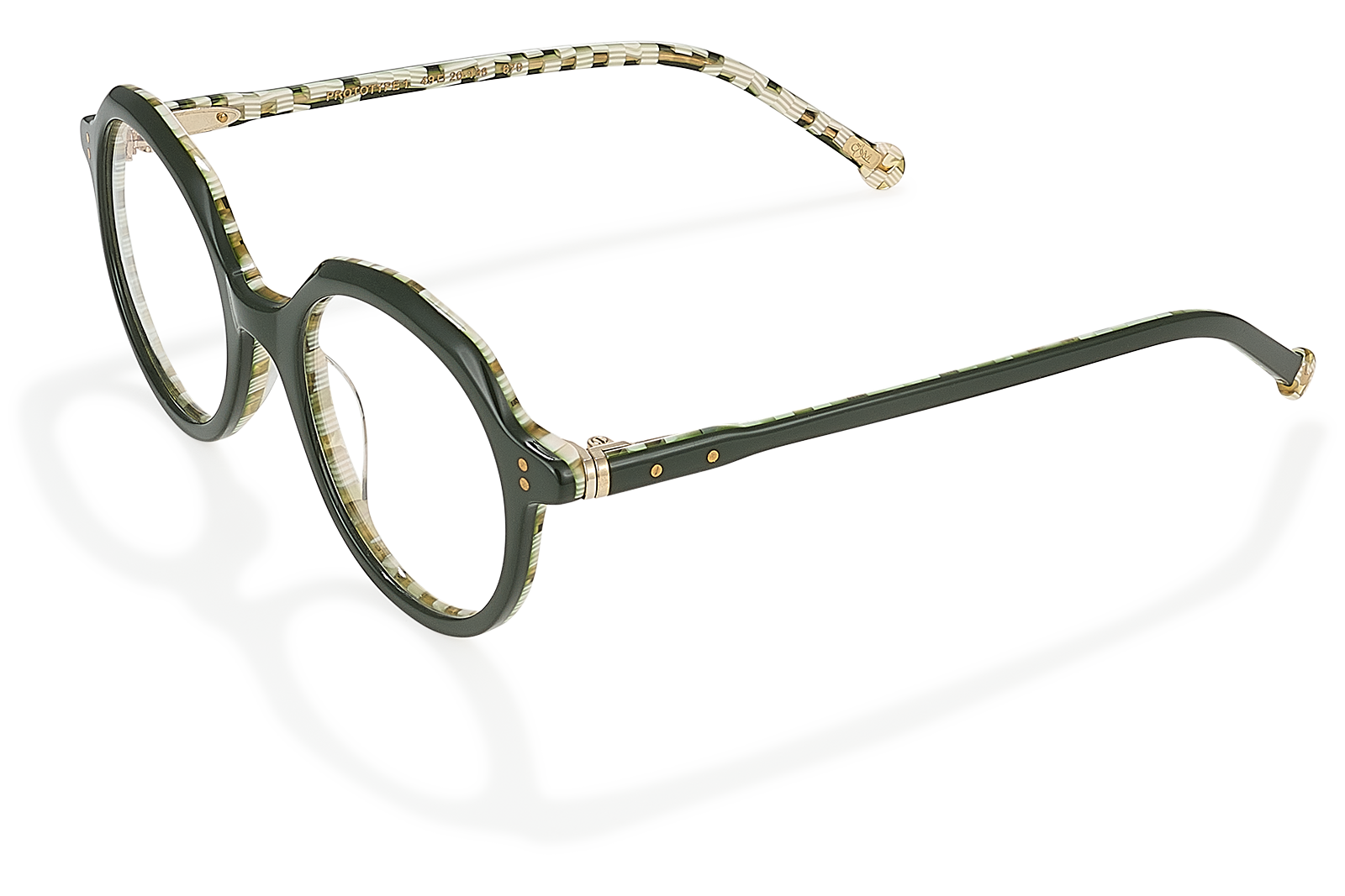 Clémence & Margaux La Damier lunettes de vue ronde noir marbré