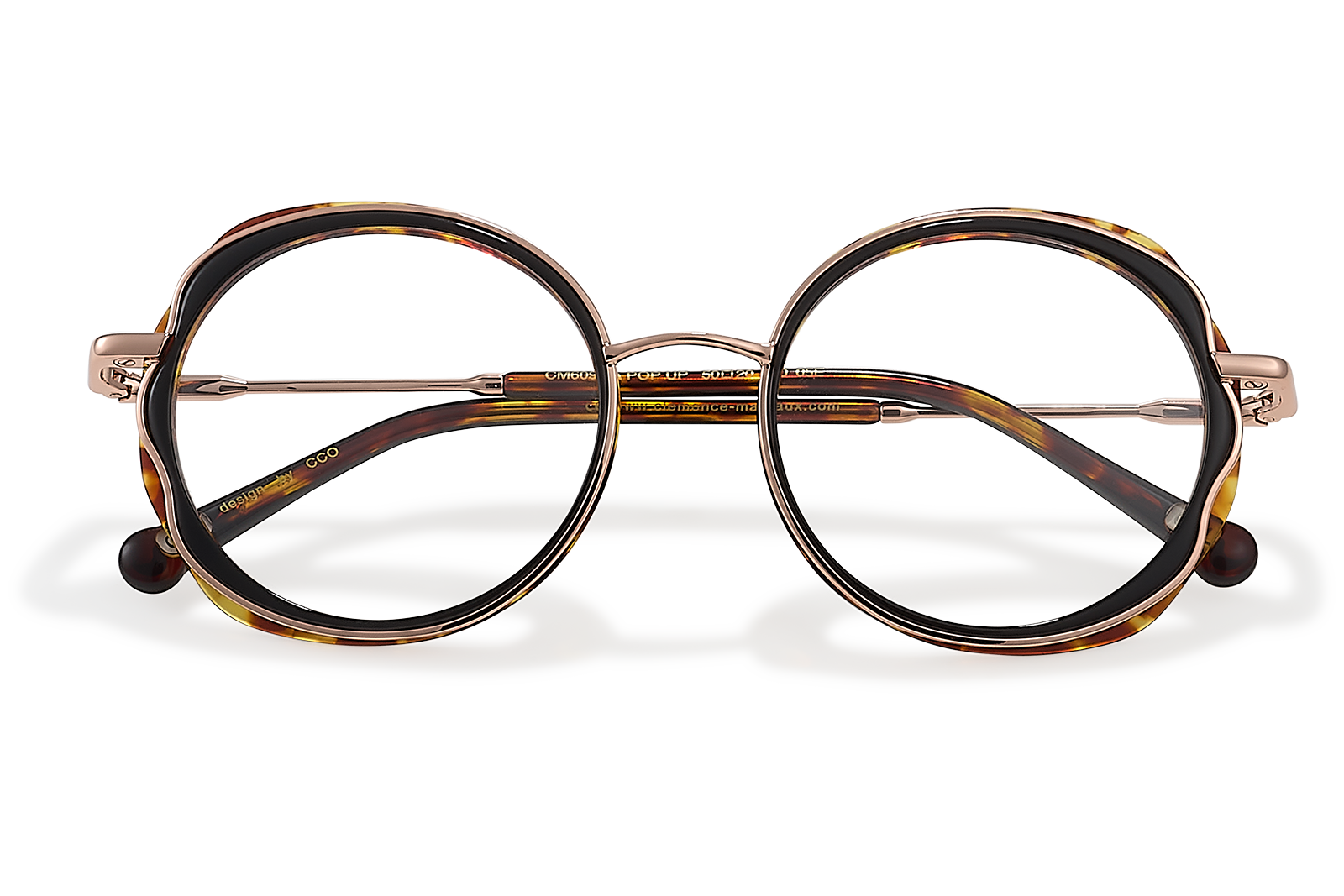 Clémence & Margaux La Pop-Up lunettes de vue ronde moucheté rouge