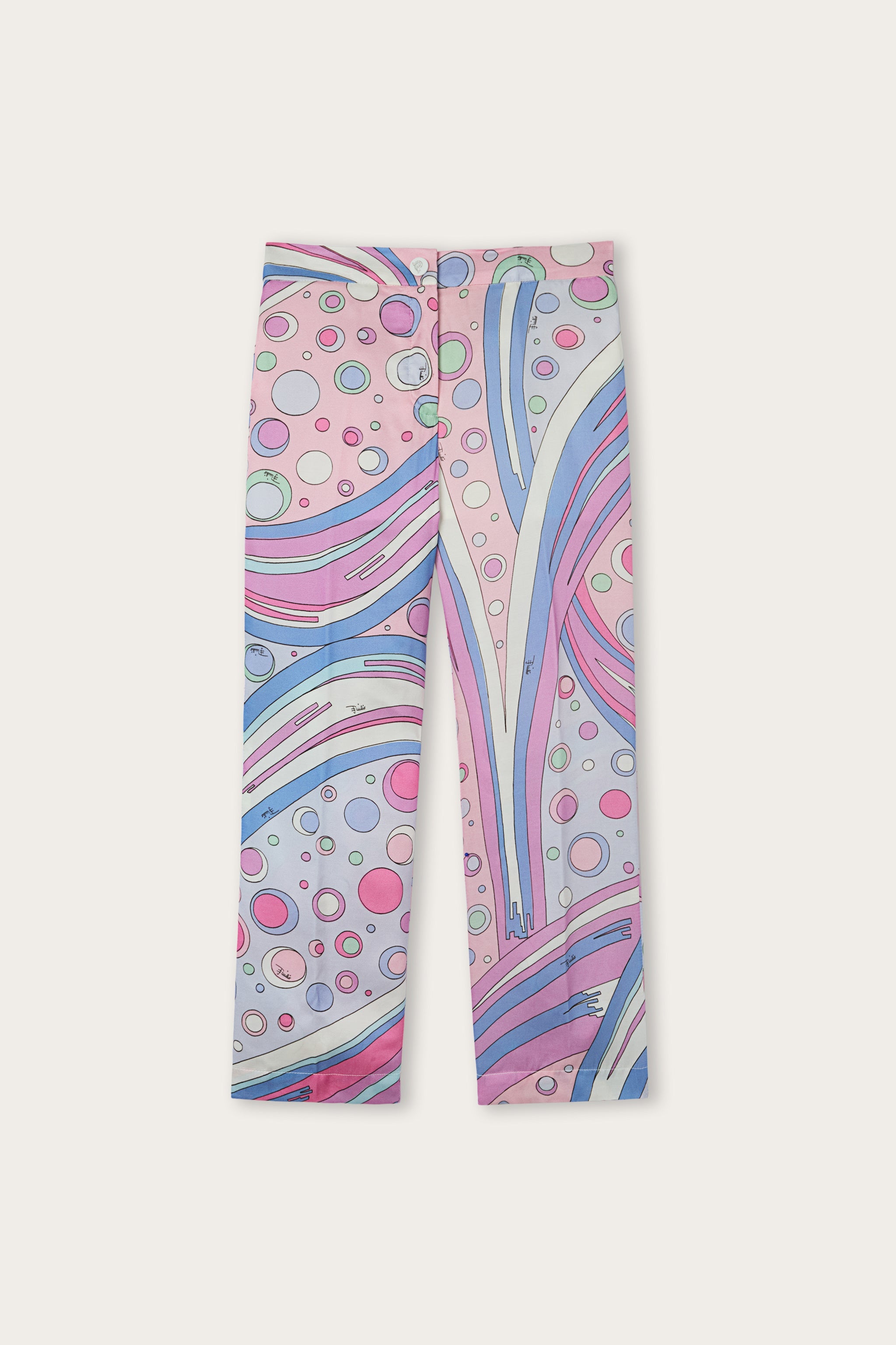 Emilio Pucci Fontane pantalon viscose pink light blue