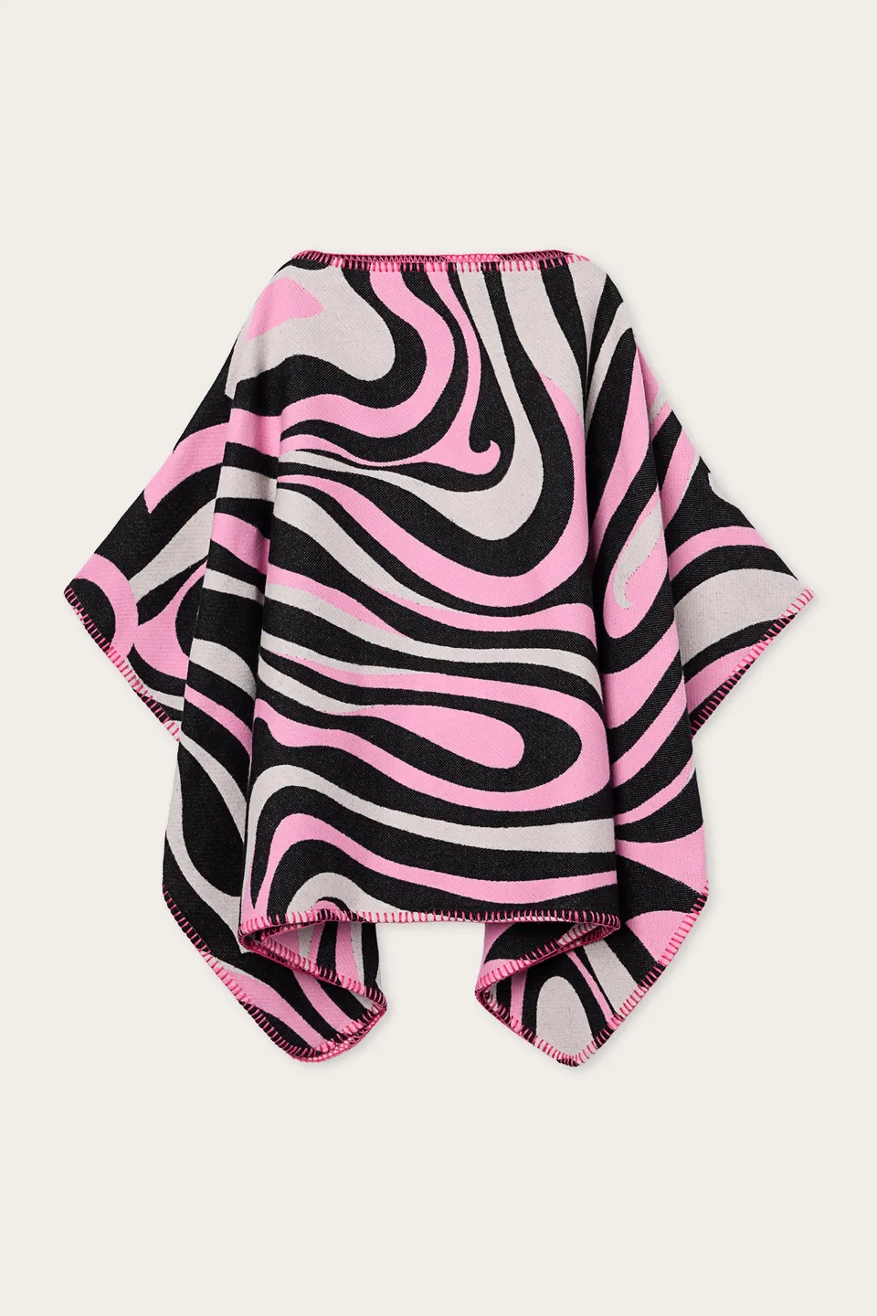 Emilio Pucci Marmo cape enfant rose noir