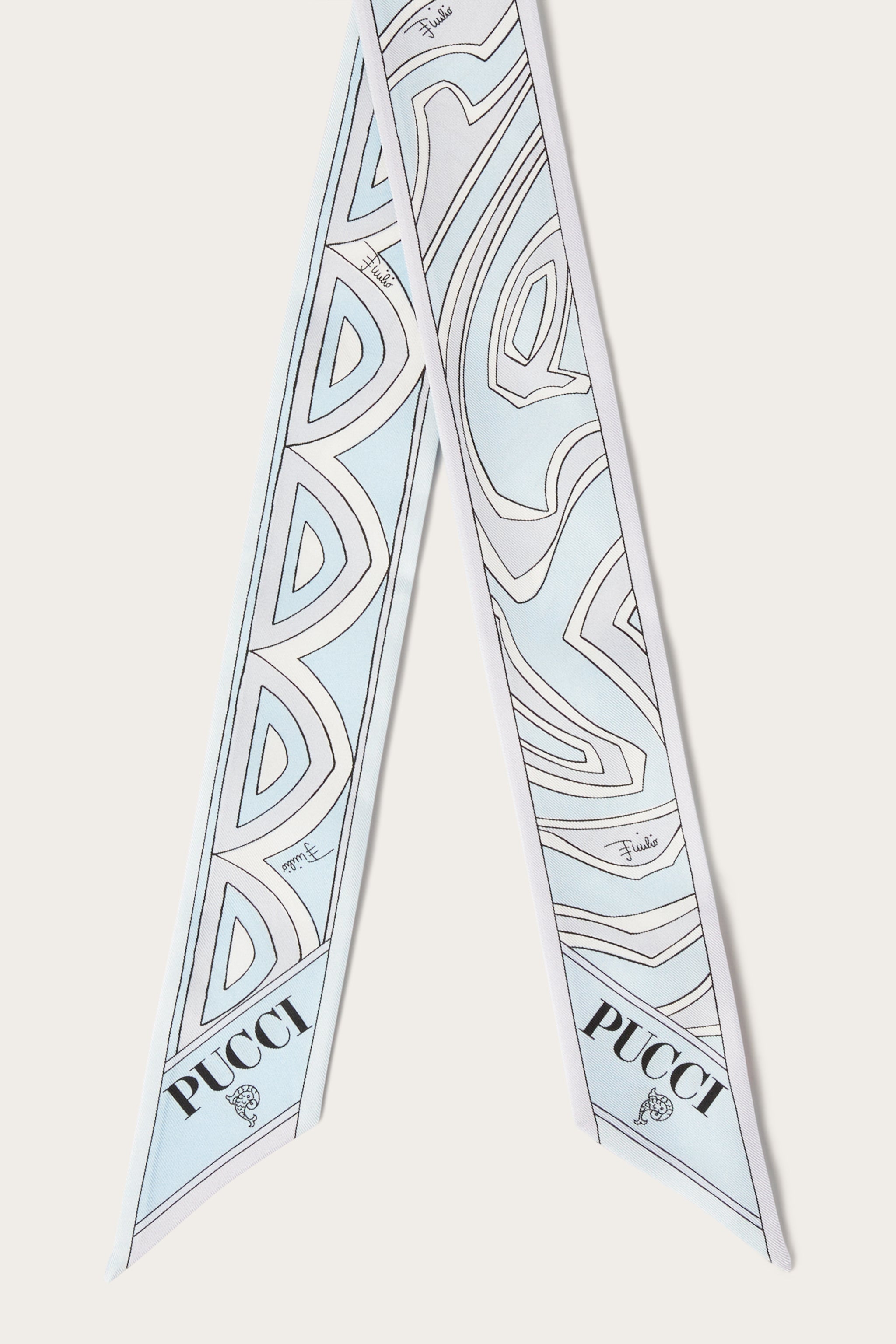 Emilio Pucci Silks Foulard Soie Bleu Clair OS