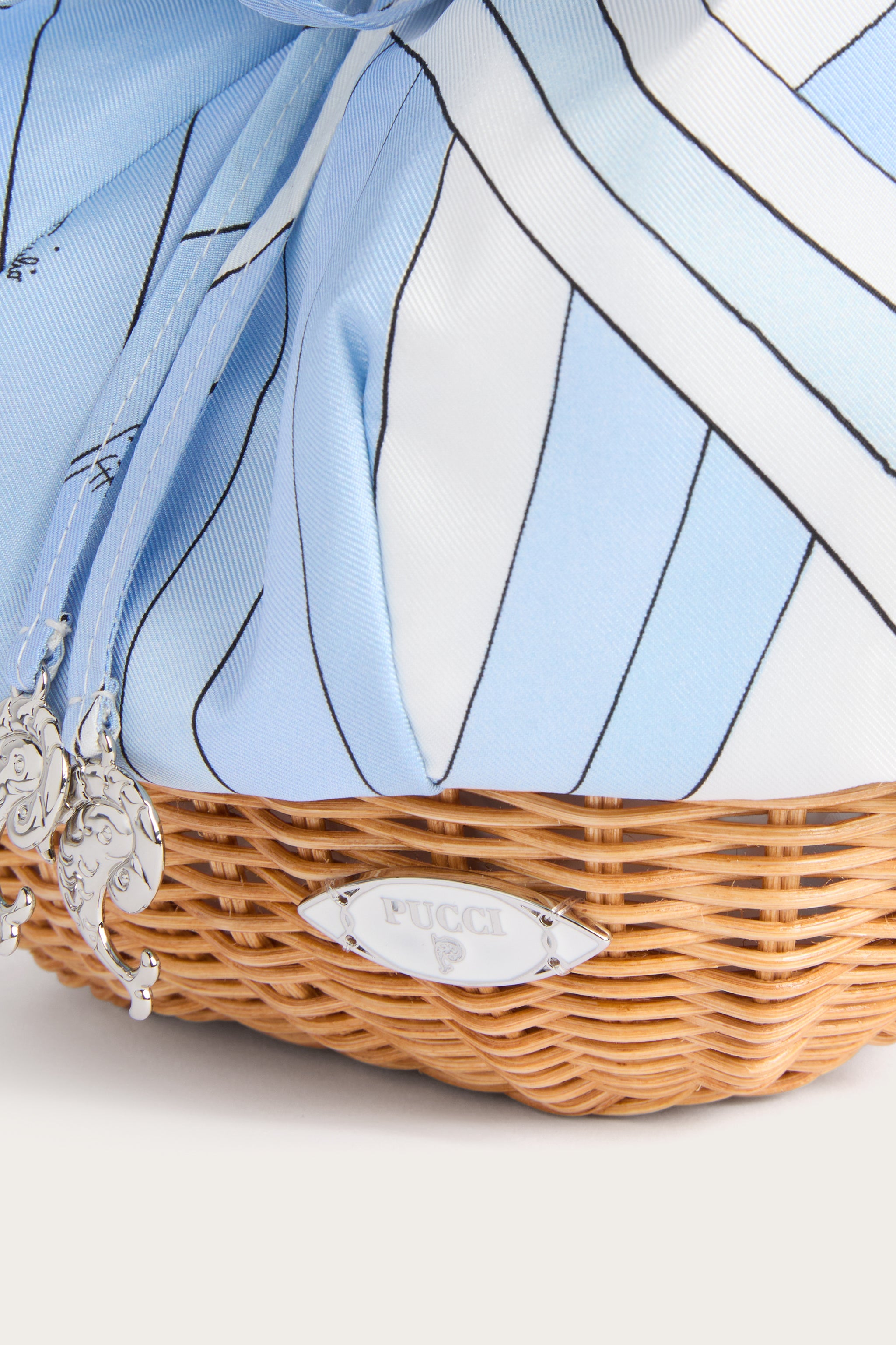 Emilio Pucci Picnic sac bleu clair soie bambou