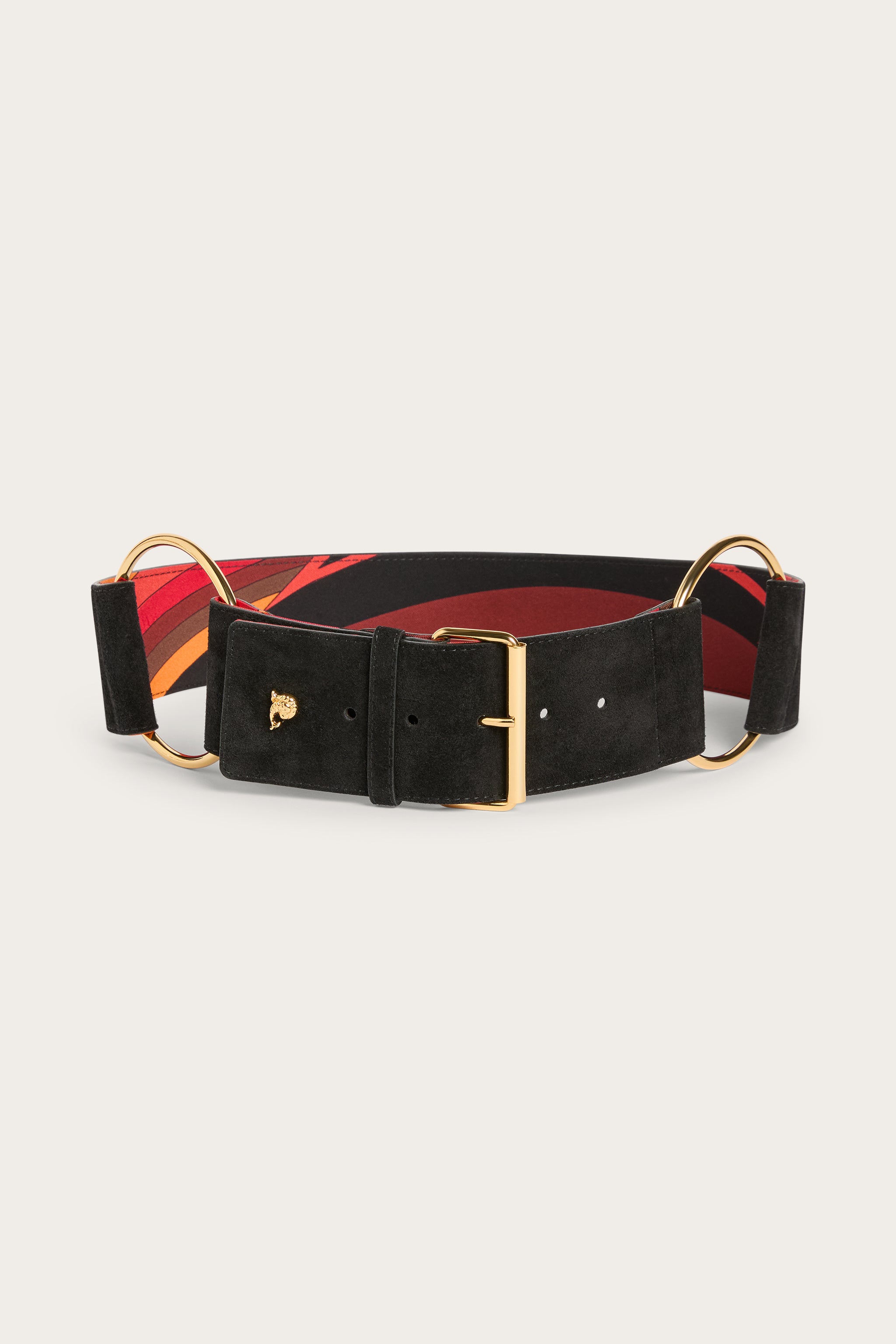 Emilio Pucci ceinture cuir noir plaques métal